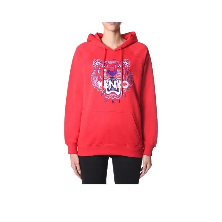 Kenzo KENZO Red Animal Print Hoodie for Women 0079 Size XS / US 0-2 / IT 36-38 - 1 Thumbnail