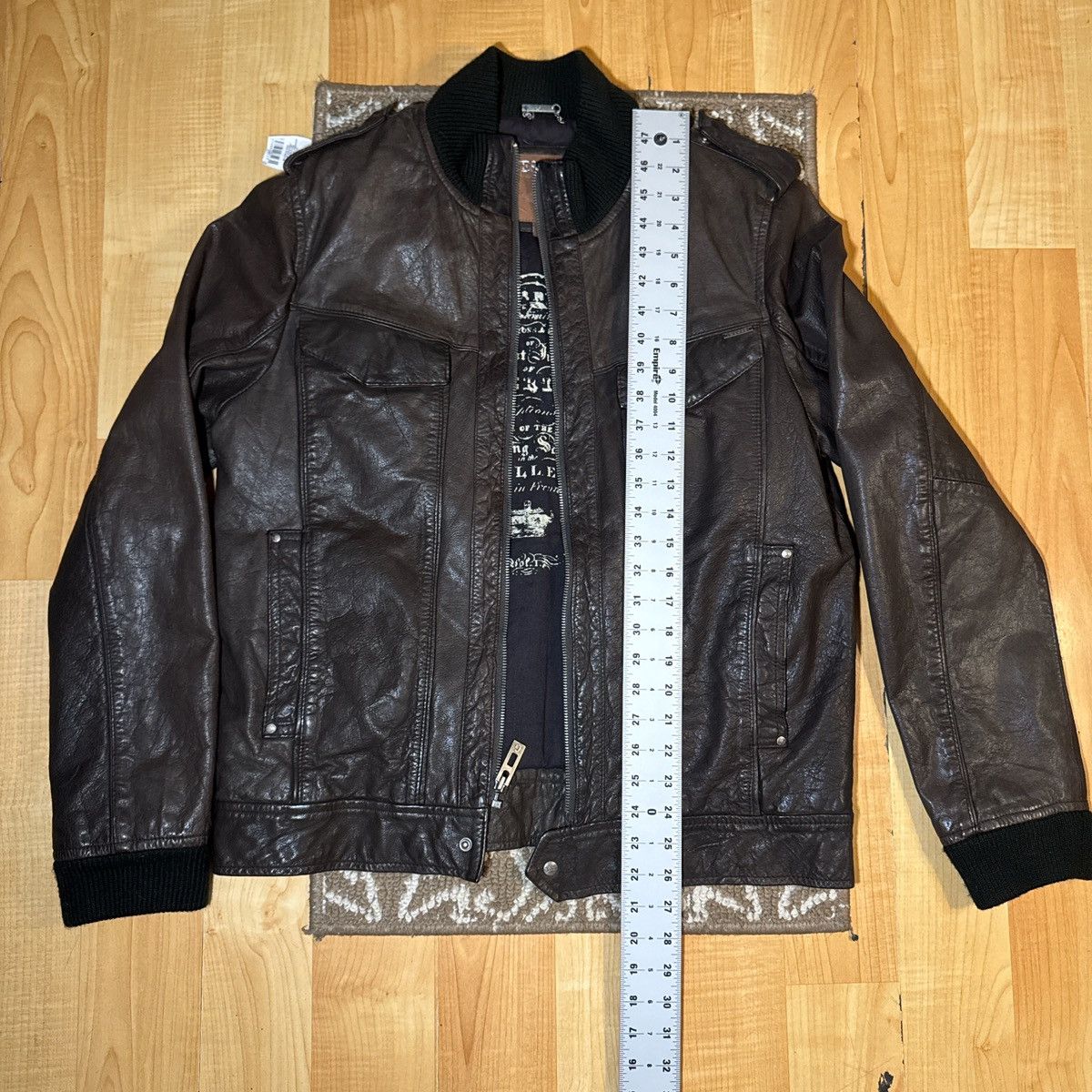 Guess Vintage Guess Leather Bomber Jacket Men's Size US M / EU 48-50 / 2 - 2 Thumbnail
