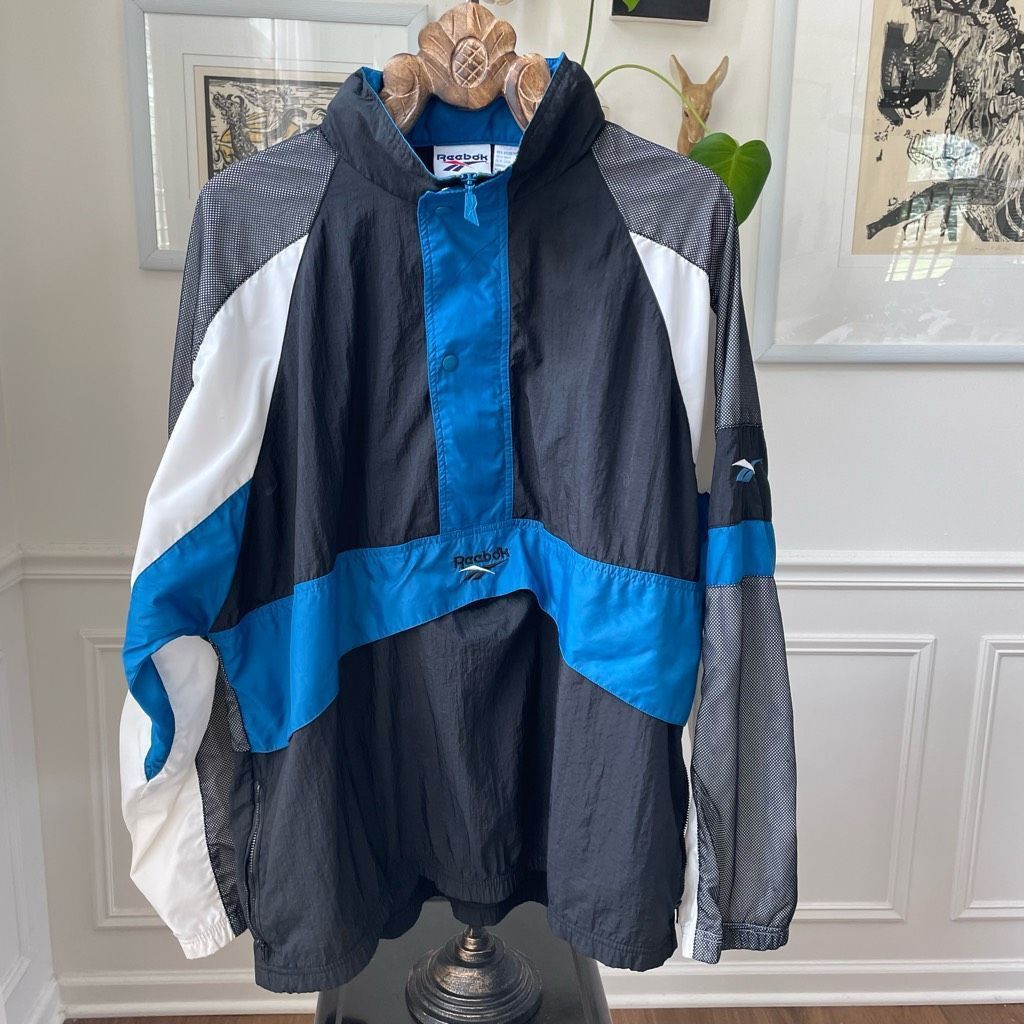 Reebok Vintage 90s Reebok Windbreaker Pullover 1/2 Zip XL Size US XL / EU 56 / 4 - 1 Thumbnail