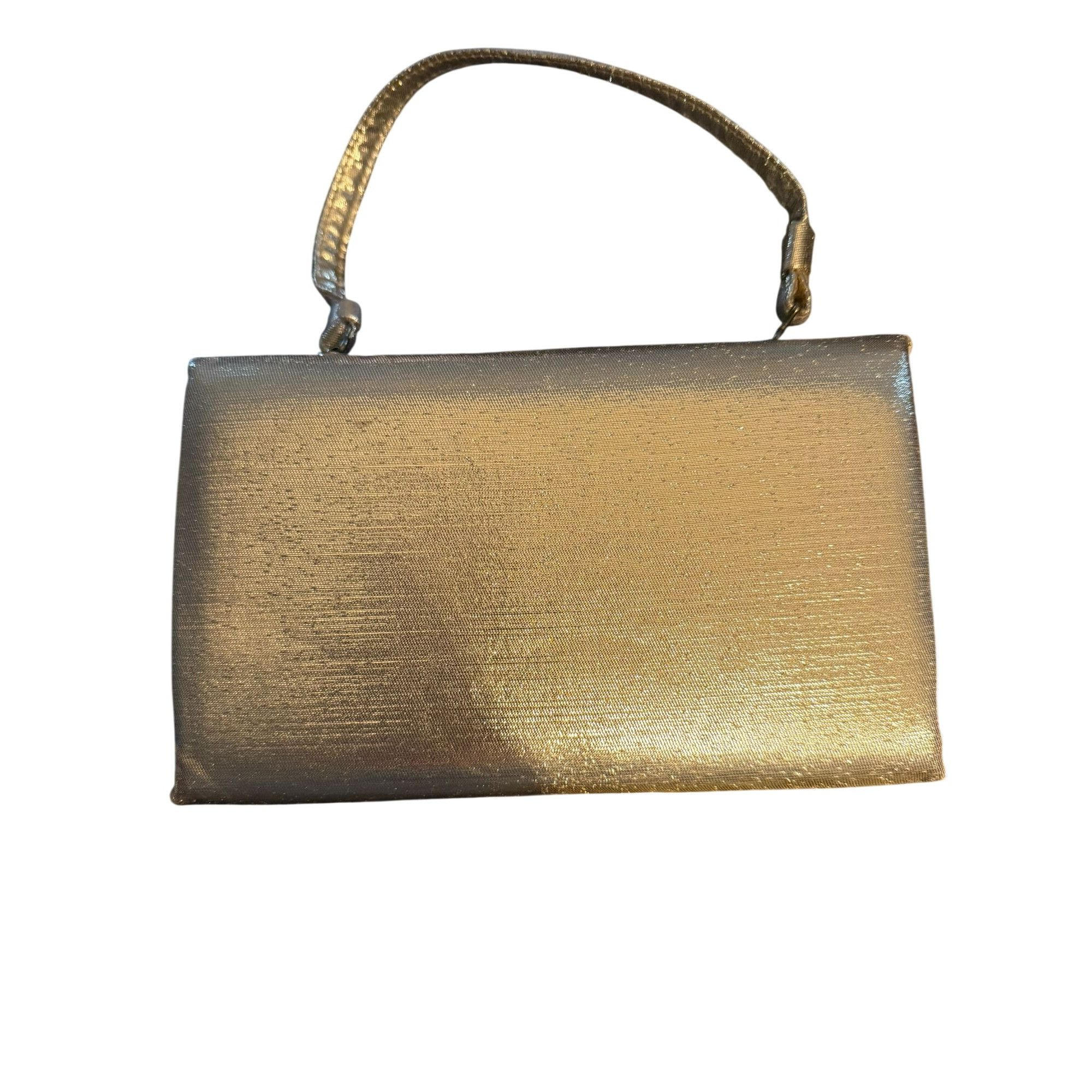 Other Vintage Gold Evening Clutch Purse With Rhinestone Accent For Size ONE SIZE - 5 Thumbnail