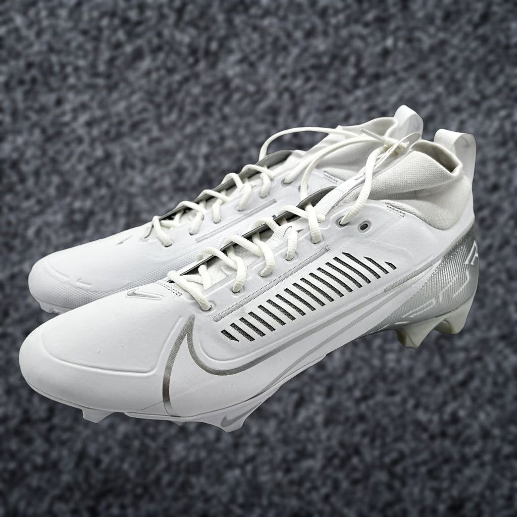 Nike Vapor Shoes Mens Size 16 White Silver Football Cleats Mid Top DA1456-702