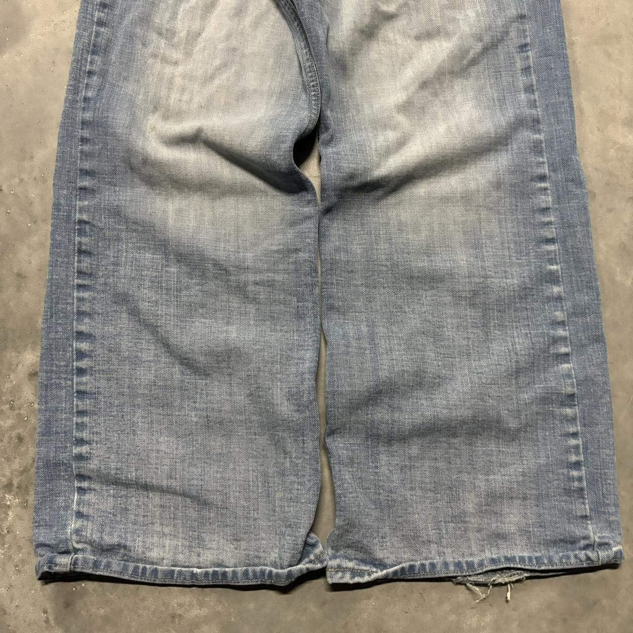 Japanese Brand × Vintage Crazy Vintage Y2K/2000s Faded Light Wash Skater Bootcut Denim Jeans! Size US 36 / EU 52 - 6 Thumbnail