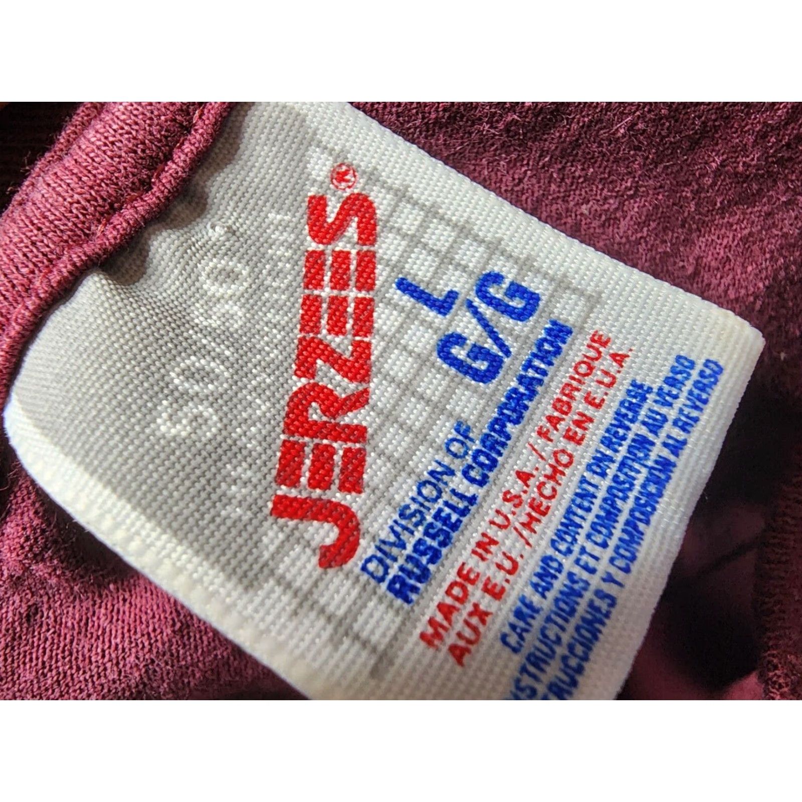 Jerzees VINTAGE Jerzees Mens Large Red Aviation T Shirt Embroidered Plane Graphic Size US L / EU 52-54 / 3 - 6 Thumbnail