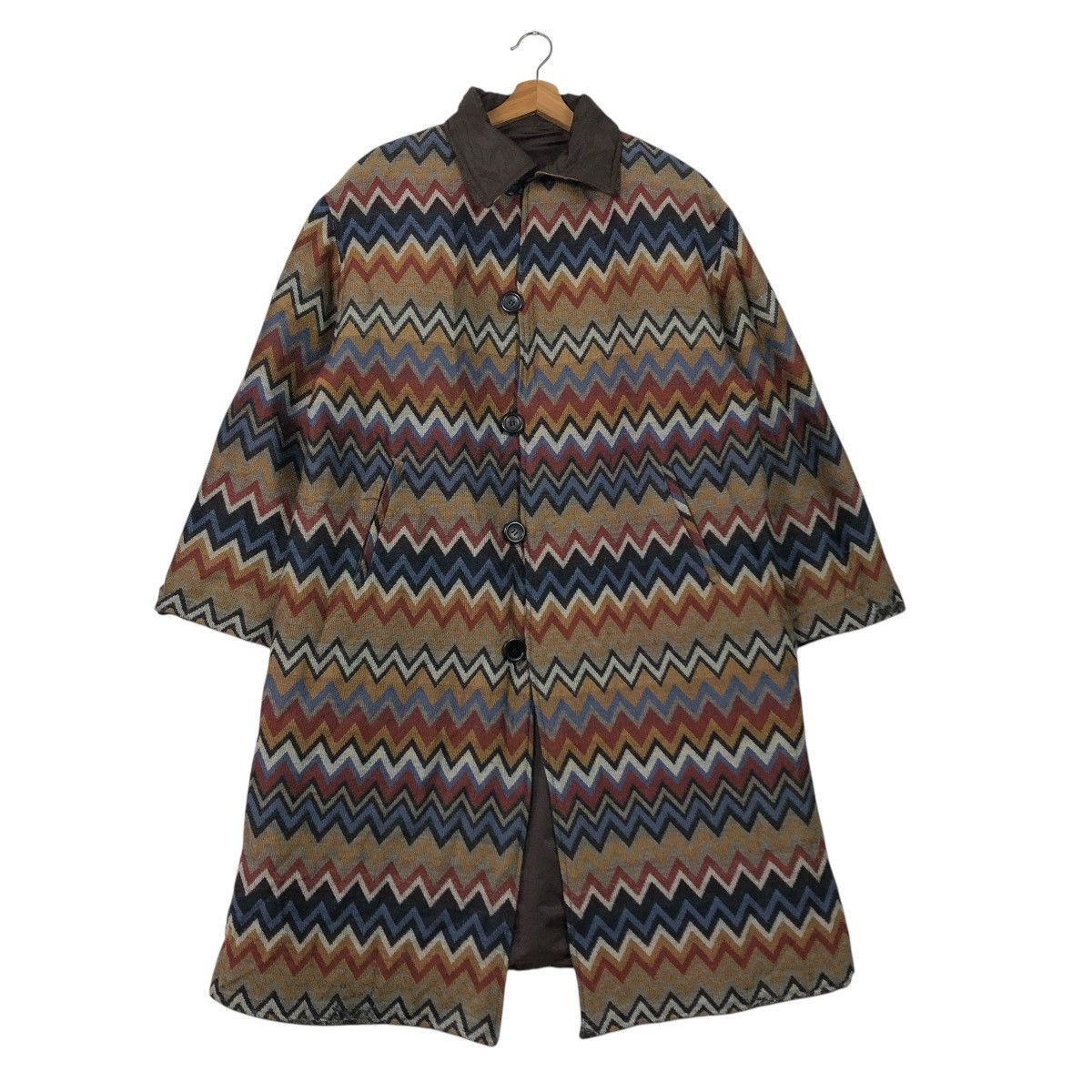 Missoni 🔥VINTAGE REVERSIBLE LONG JACKET MISSONI DONNA NAVAJO DESIGN Size US M / EU 48-50 / 2 - 3 Thumbnail