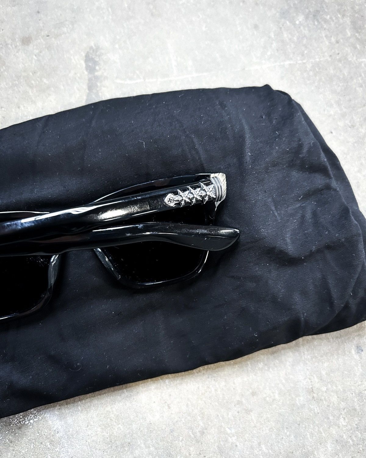 Chrome Hearts BLACK “CLITTERATI” WAYFARER SUNGLASSES Size ONE SIZE - 3 Thumbnail