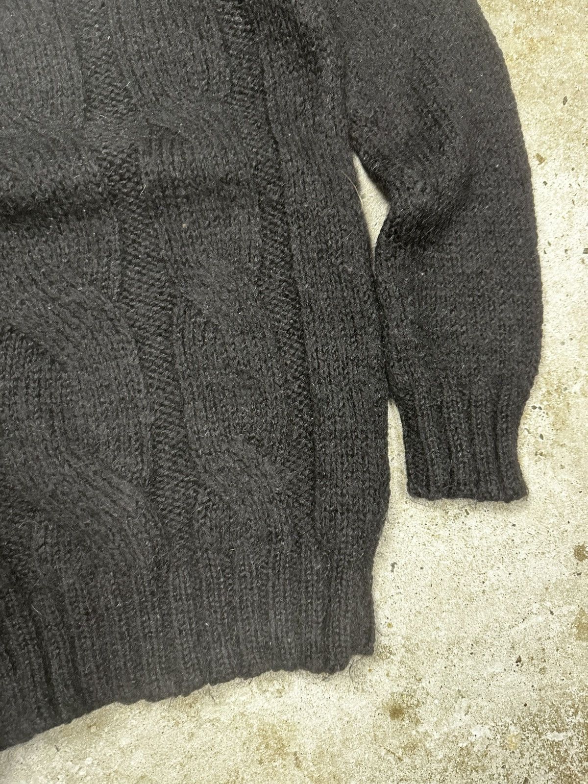 Prada Wool & Mohair Black Cable Knit Sweater Jumper
