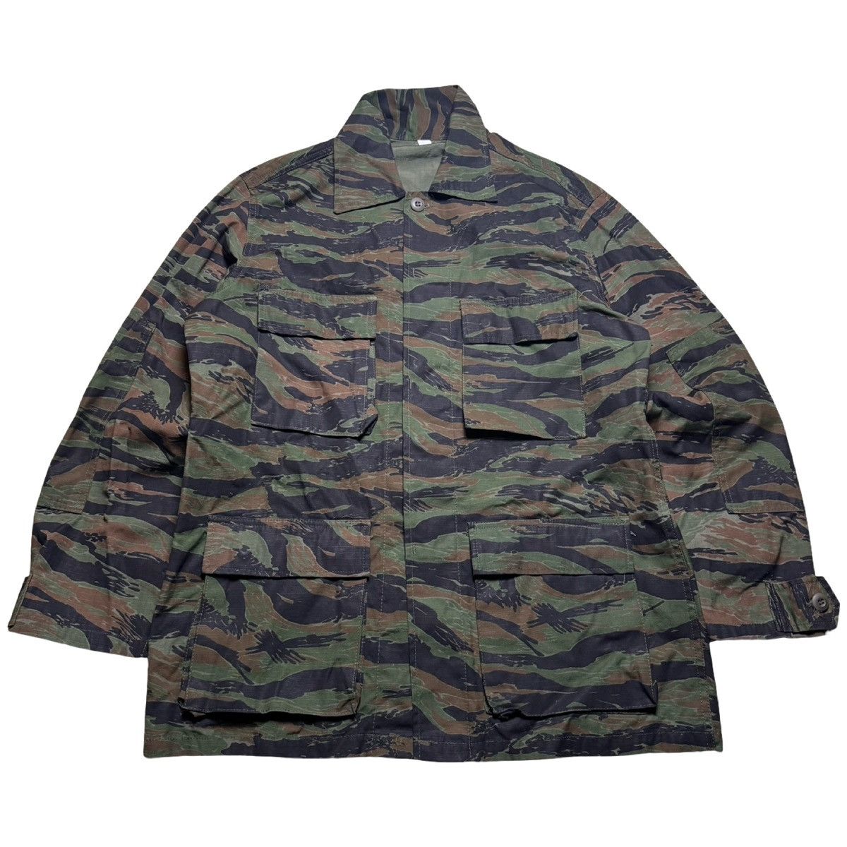 Vintage VTG Tiger Stripe Jungle Camo Coat Army Field Jacket Sz M Size US M / EU 48-50 / 2 - 1 Thumbnail