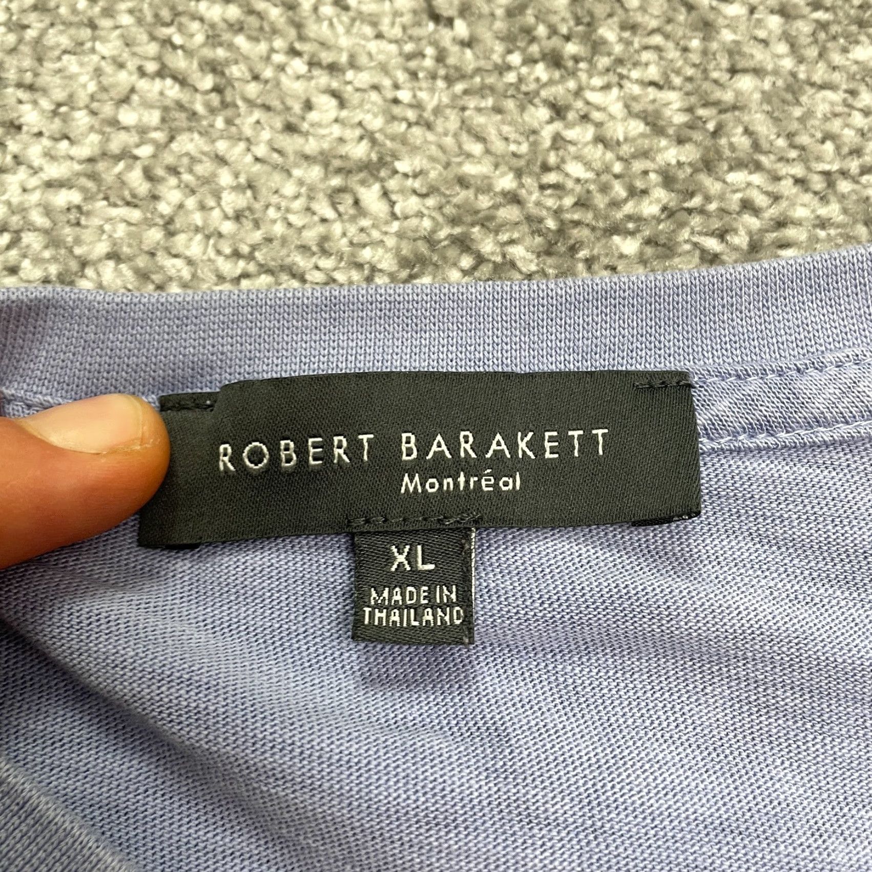 Vintage VINTAGE Robert Barakett Mens T-Shirt Long Sleeve XL Cotton Indigo Blue V-Neck Solid Designer Size US XL / EU 56 / 4 - 6 Thumbnail