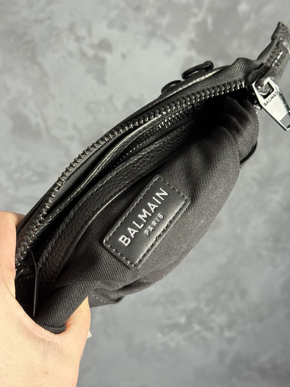 Balmain BALMAIN Black Leather Logo Pouch Clutch Size ONE SIZE - 4 Thumbnail