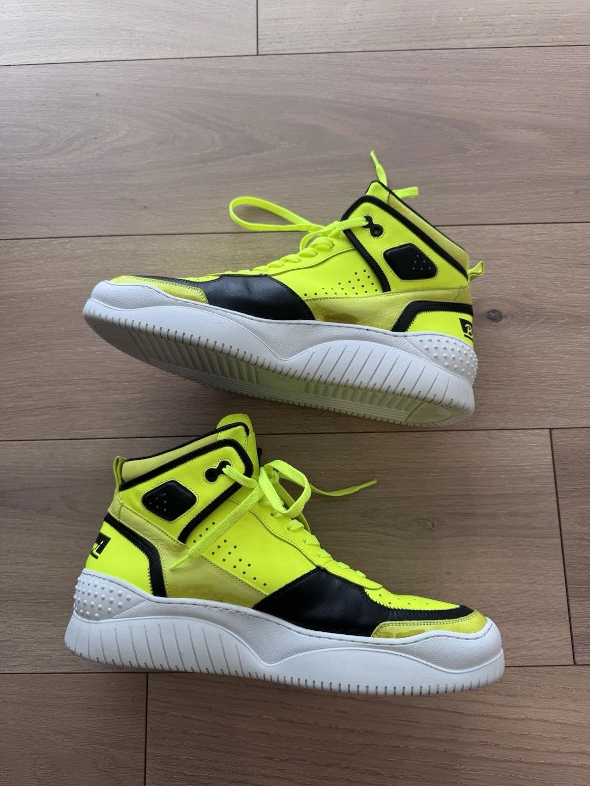 Buscemi Buscemi Mens Basket Neon Yellow High Top SneakerUS 11 Size US 11 / EU 44 - 2 Thumbnail