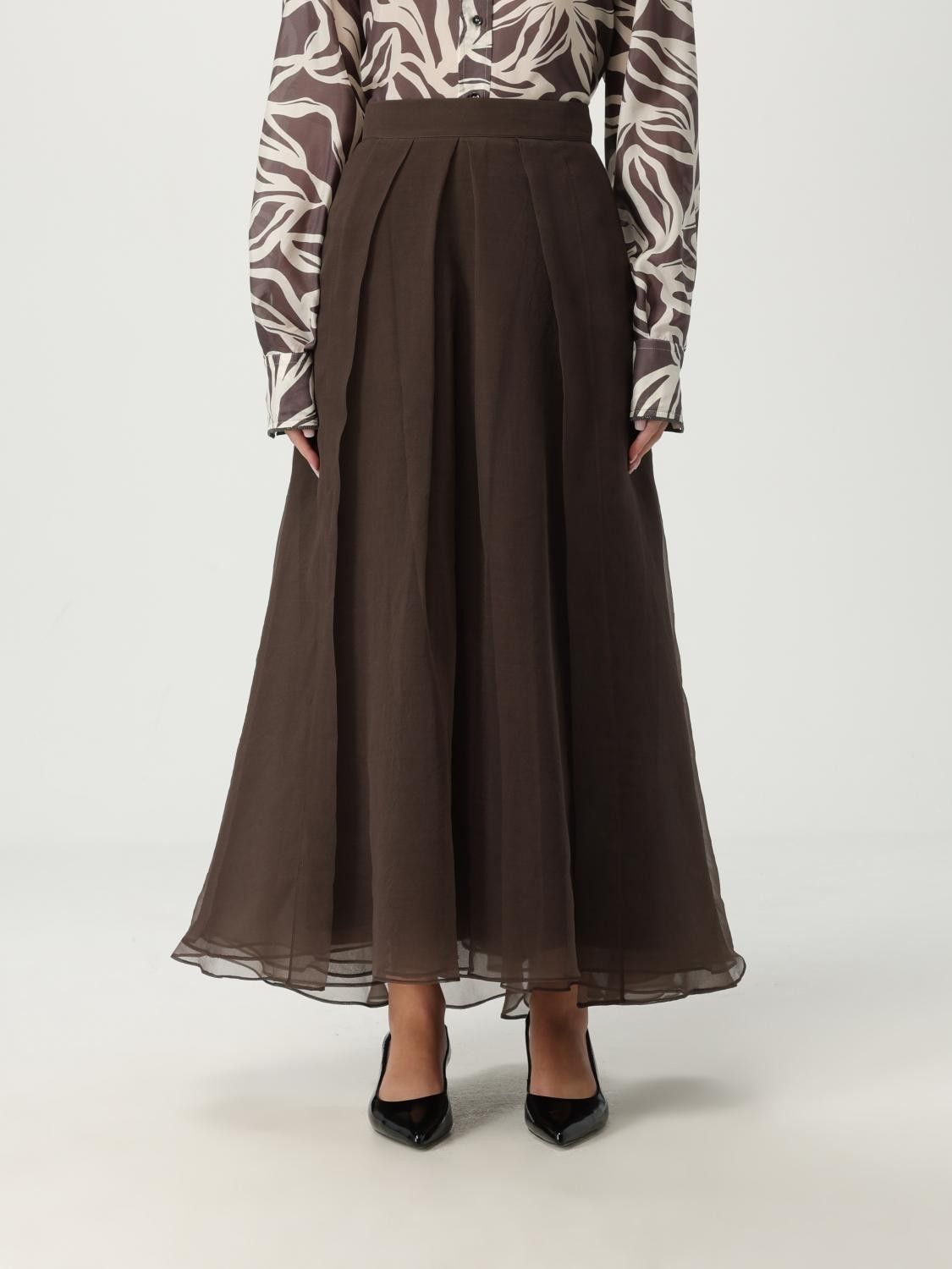Brunello Cucinelli Brunello Cucinelli Long Skirt With Brown