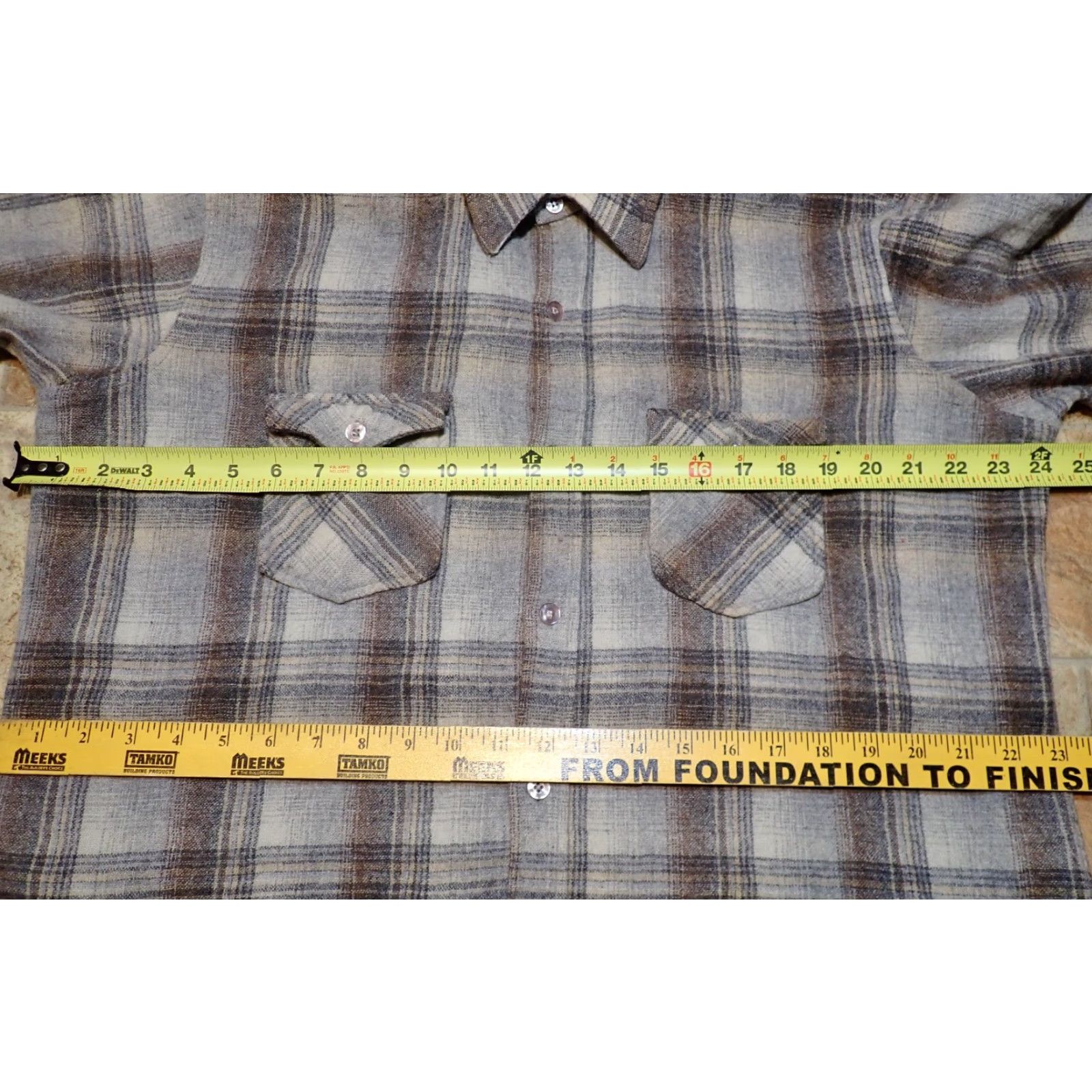 Vintage VINTAGE Ponderosa Shirt Mens L Shadow Plaid Wool Flannel Rugged Blue 80s Western Classic Best as MEN'S LARGE Size US L / EU 52-54 / 3 - 5 Thumbnail