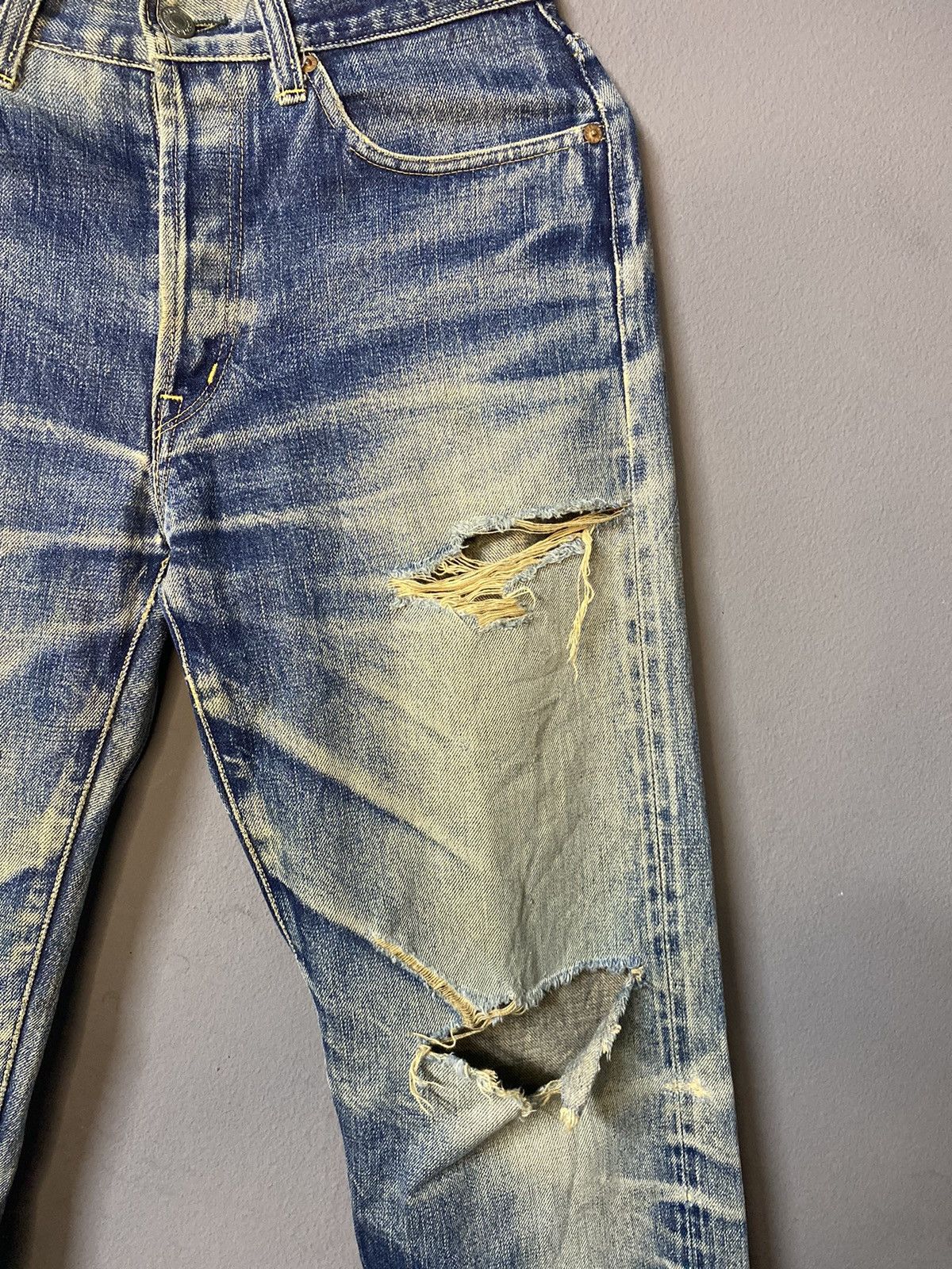 Blue Blue Japan Blue blue japan distressed selvedge denim Size US 28 / EU 44 - 3 Thumbnail