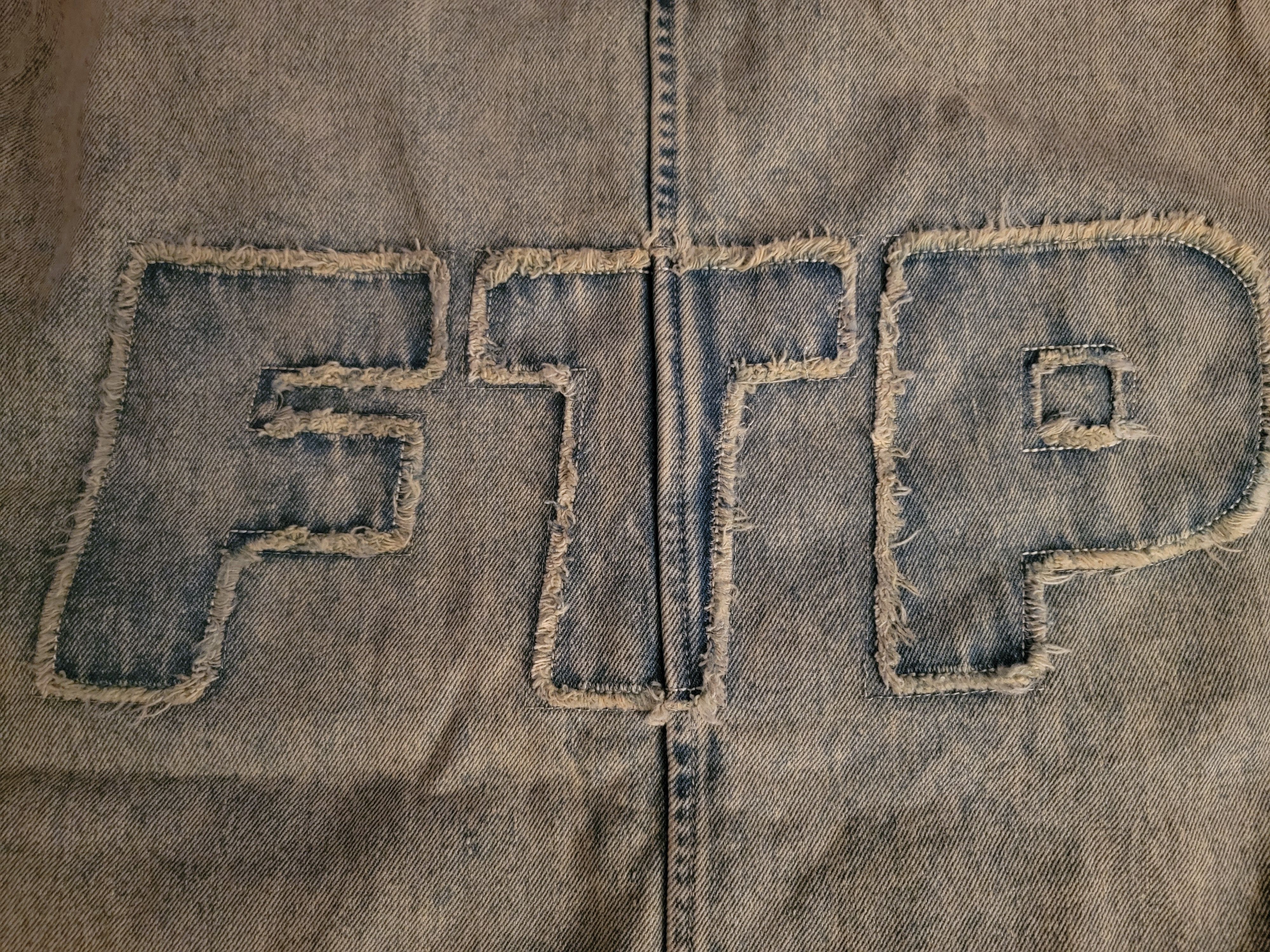 Fuck The Population FTP Frayed Denim Logo Chore Jacket (Dirt Wash, L) Size US L / EU 52-54 / 3 - 7 Thumbnail