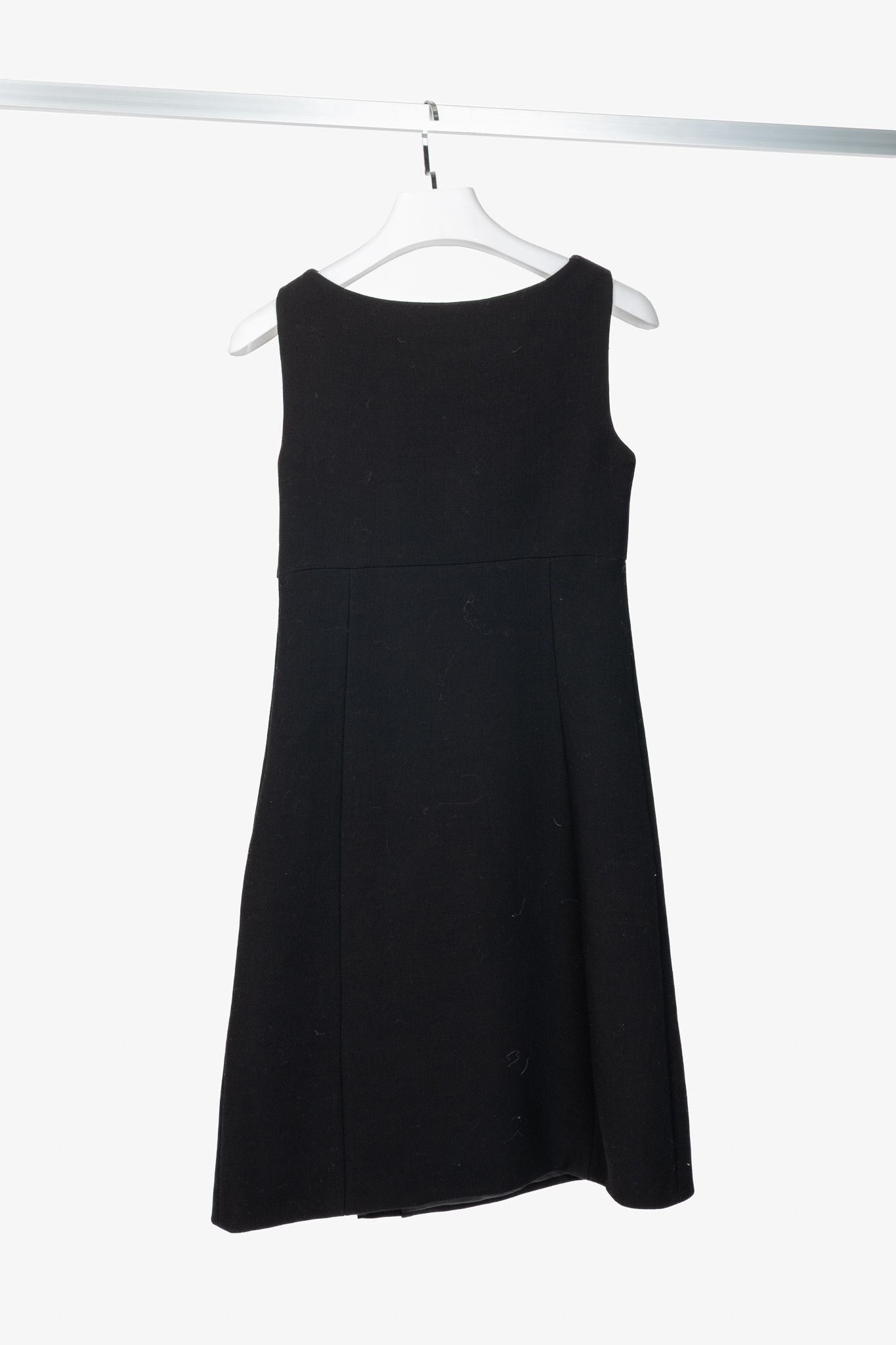 Prada Prada AW12 Black Wool-Crepe Crystal-Embellished Dress Size S / US 4 / IT 40 - 2 Thumbnail