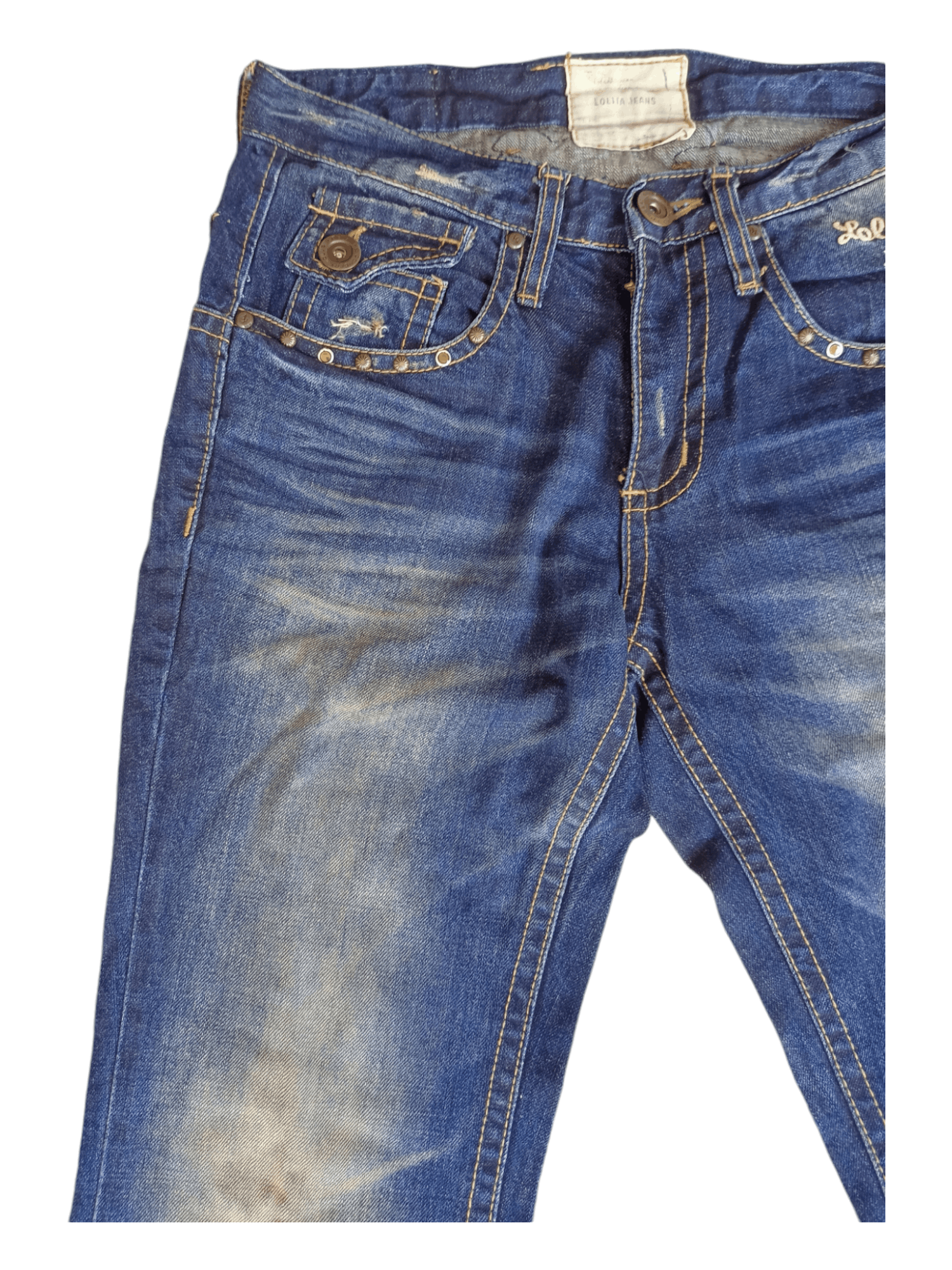 Japanese Brand Crazy Lolita Skulls Embroidery Mud Max Jeans Size US 28 / EU 44 - 8 Thumbnail