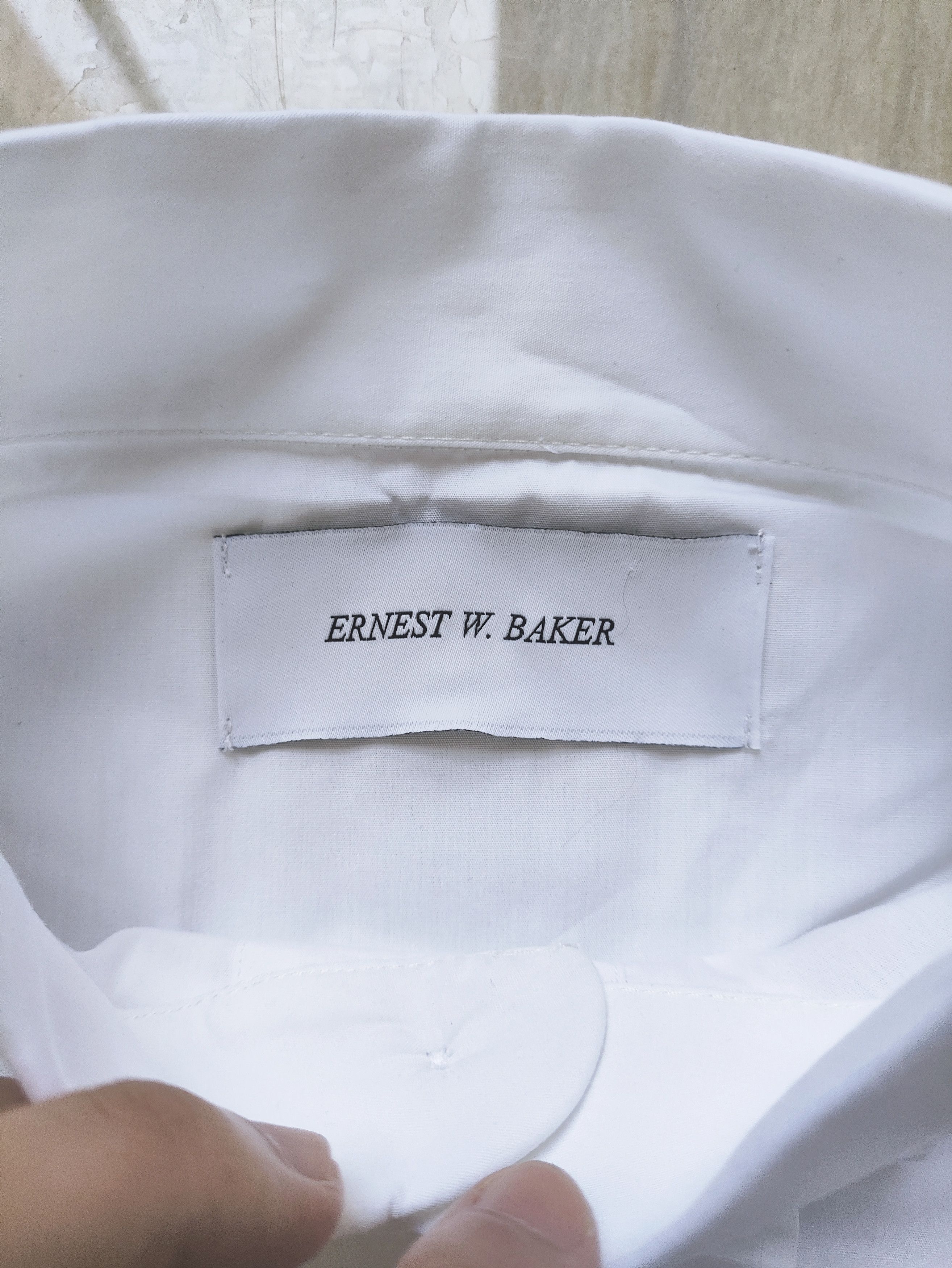 Ernest W. Baker AW18 Royal White Frill Collar Shirt Size US S / EU 44-46 / 1 - 4 Thumbnail