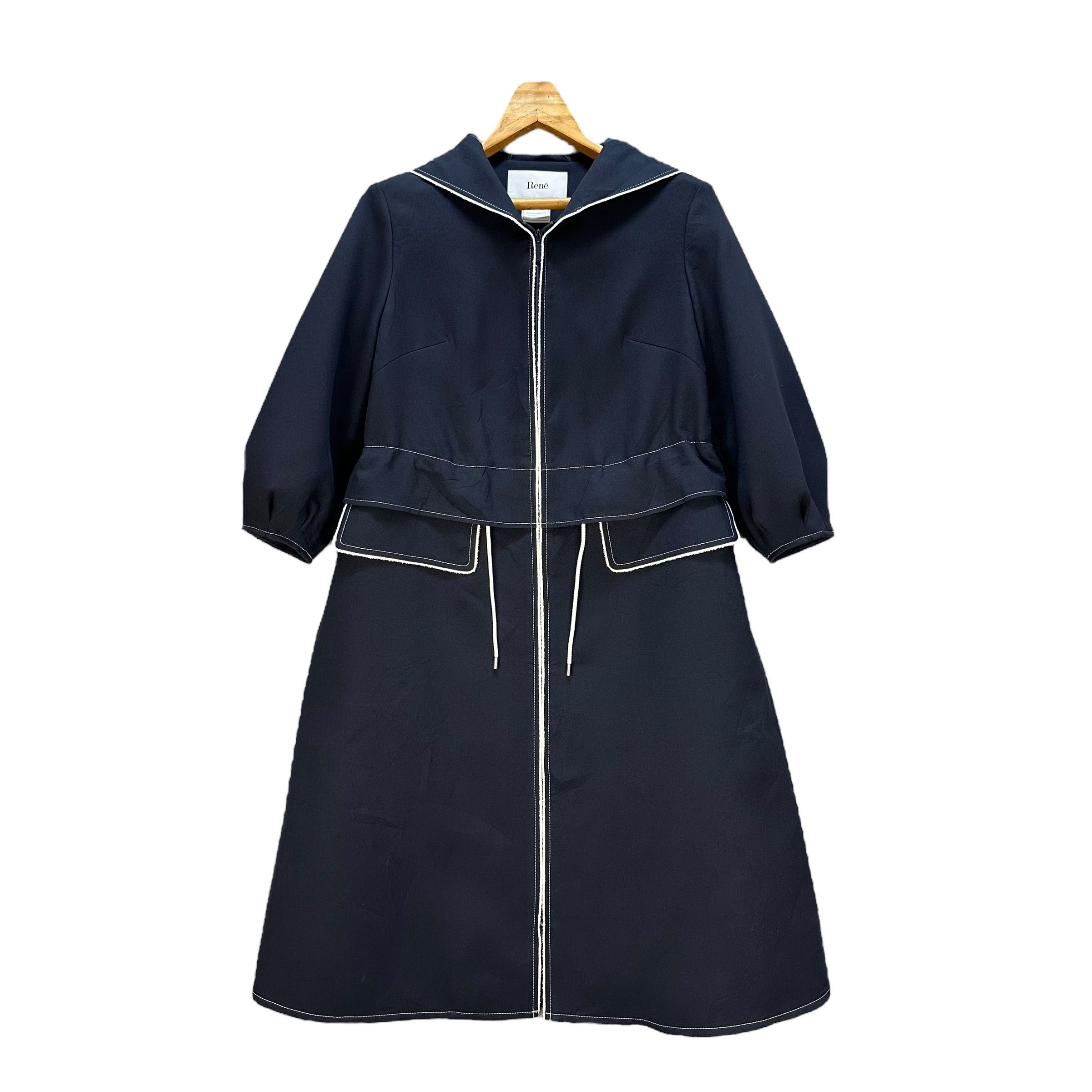Japanese Brand RENE Japan Hooded Polyester Light Overcoat Jacket #A45-1048 Size S / US 4 / IT 40 - 1 Thumbnail