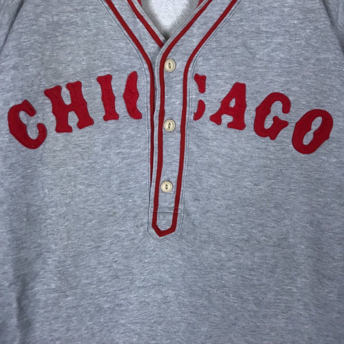 Vintage Vintage K. Mayer Chicago Spell Out Quarter Button Pullover Size US L / EU 52-54 / 3 - 3 Thumbnail