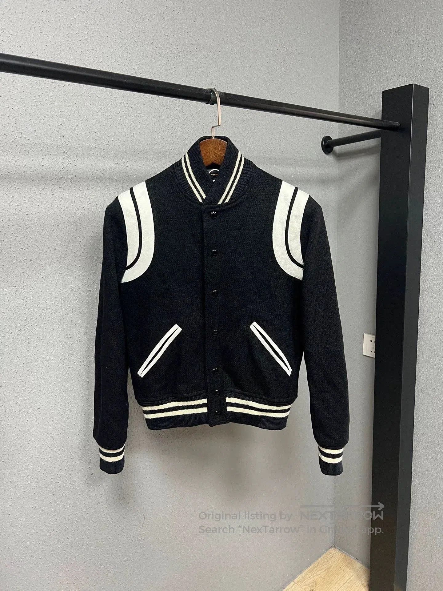 Saint Laurent Paris Saint Laurent SLP Black White Baseball Jacket. Size US M / EU 48-50 / 2 - 1 Thumbnail