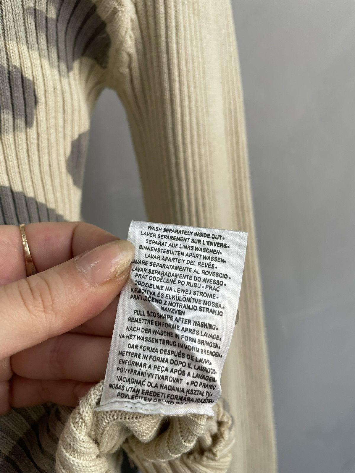 Japanese Brand Diesel style camo Beige Ribbed avant garde Sweater y2k Size US XL / EU 56 / 4 - 10 Thumbnail