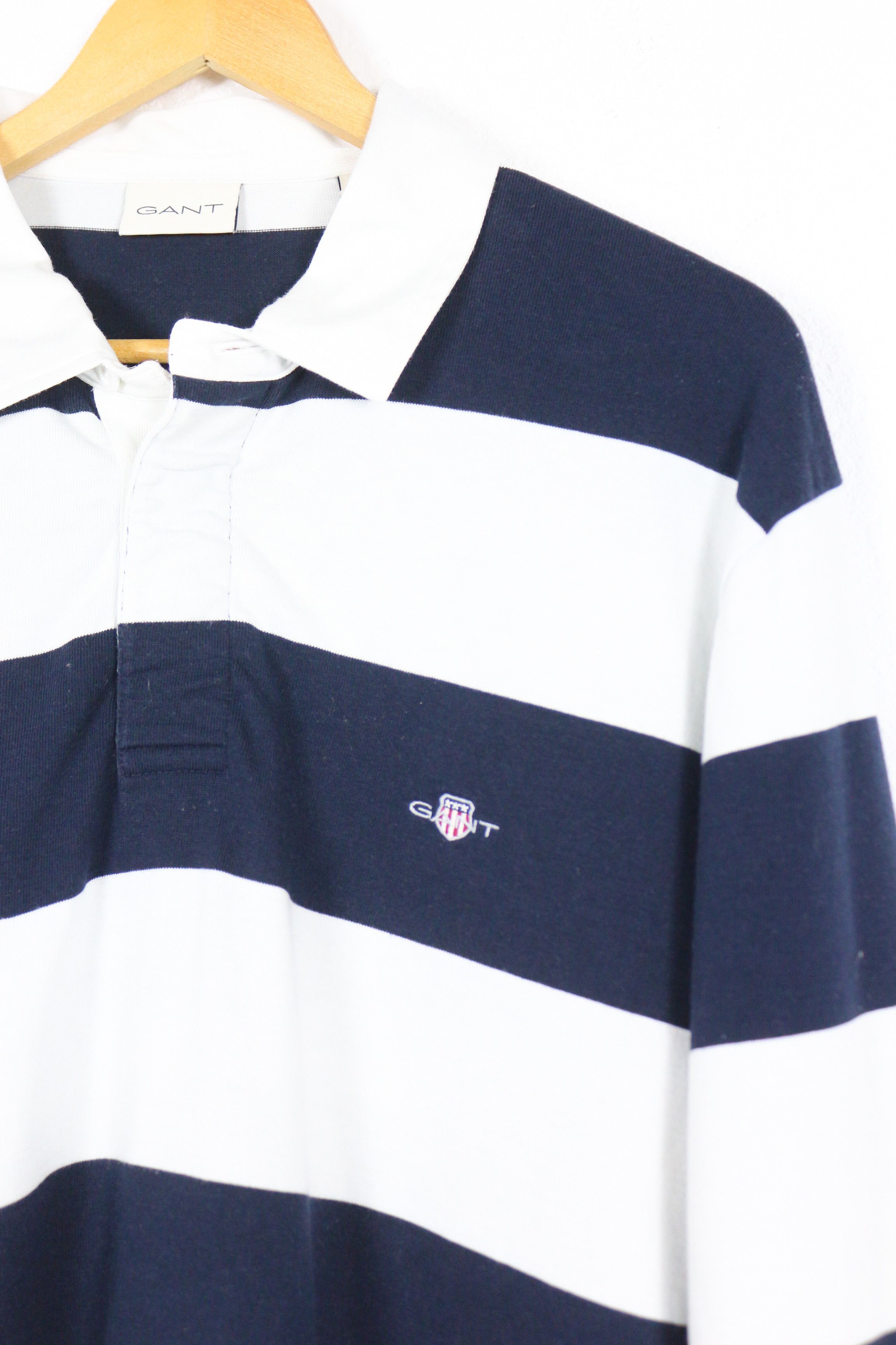 Gant × Vintage Vintage Gant Logo Striped Preppy Rugby Polo Shirt Size US XXL / EU 58 / 5 - 2 Thumbnail