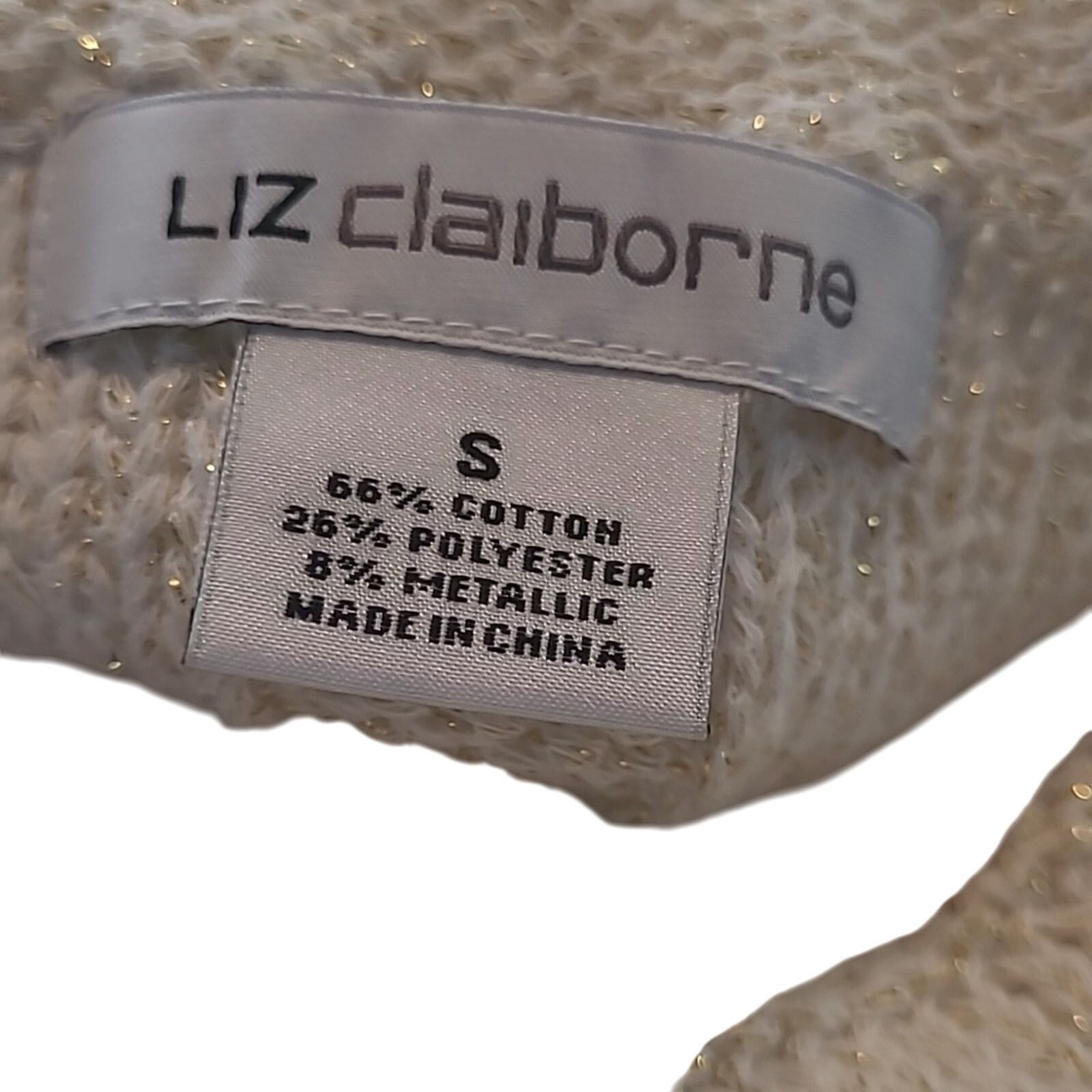 Liz Claiborne Liz Claiborne Tan Knit Sleeveless Shirt Gold Shimmer. Small Size S / US 4 / IT 40 - 4 Thumbnail