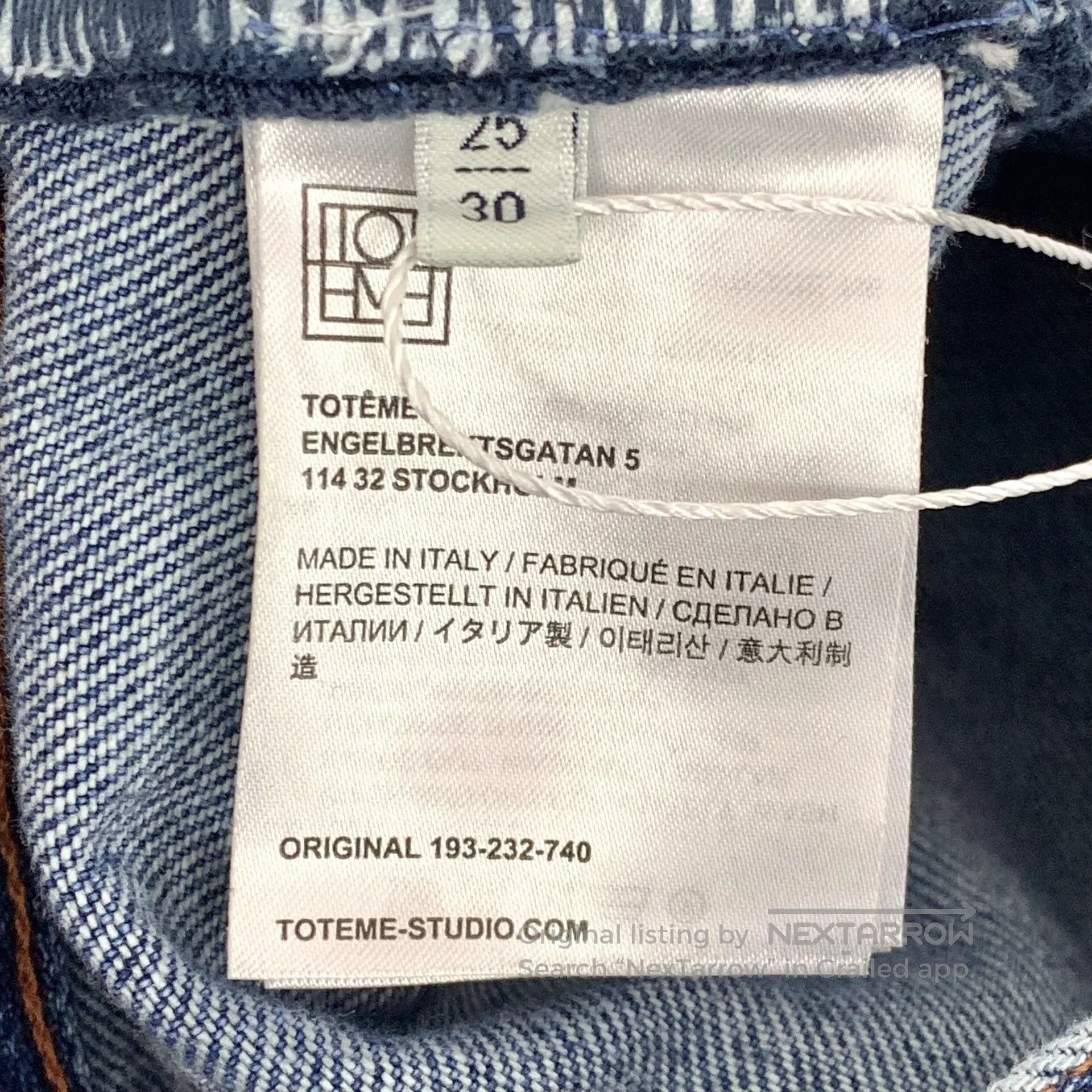 Other Toteme Blue Washed Logo Leather Patch Cotton Casual Jeans| Size US 30 / EU 46 - 8 Thumbnail