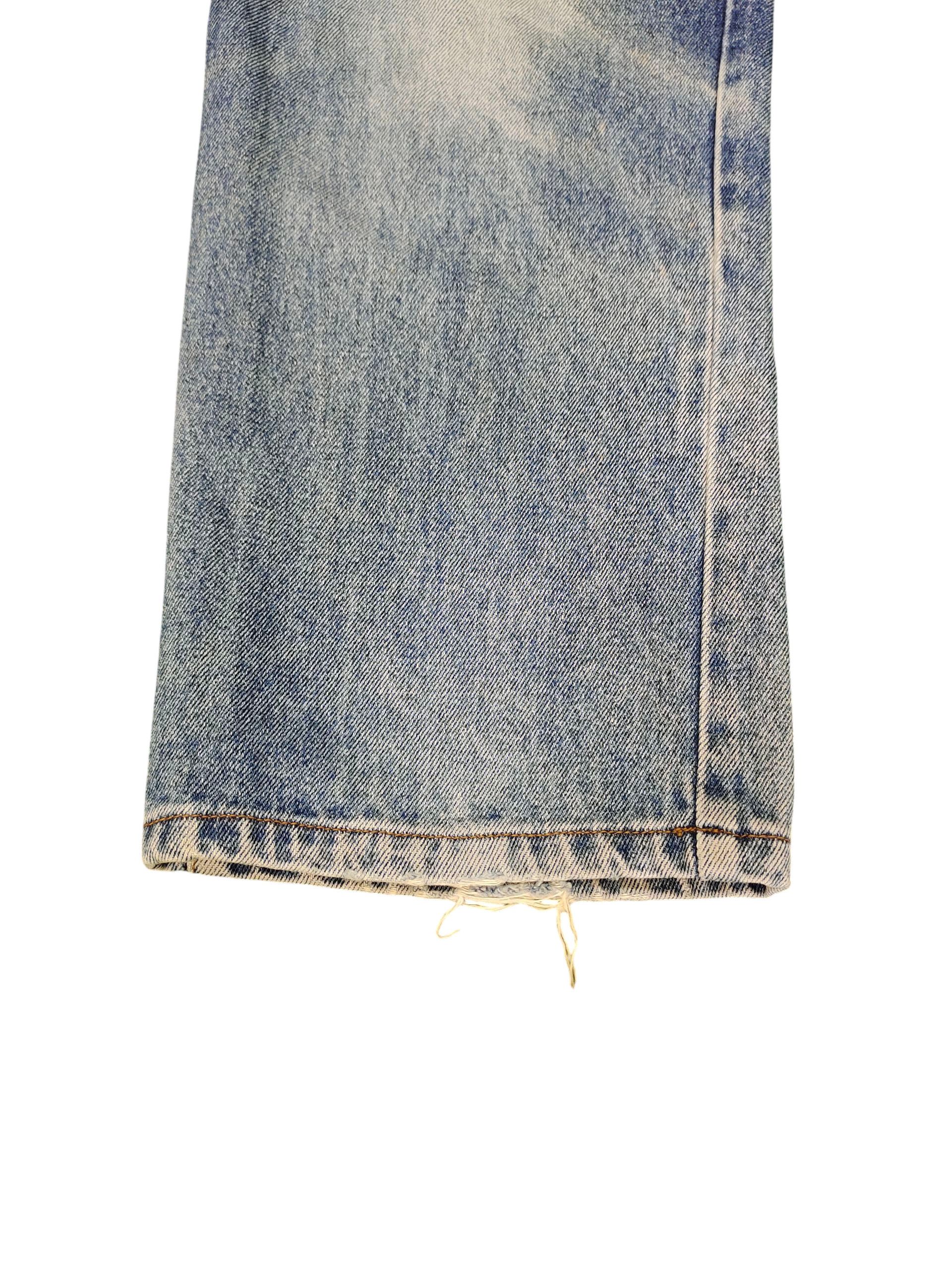 Comme des Garcons × Undercover Vintage 90s Nepura Japan Clawmark Distress Faded Denim Jeans Size US 32 / EU 48 - 6 Thumbnail
