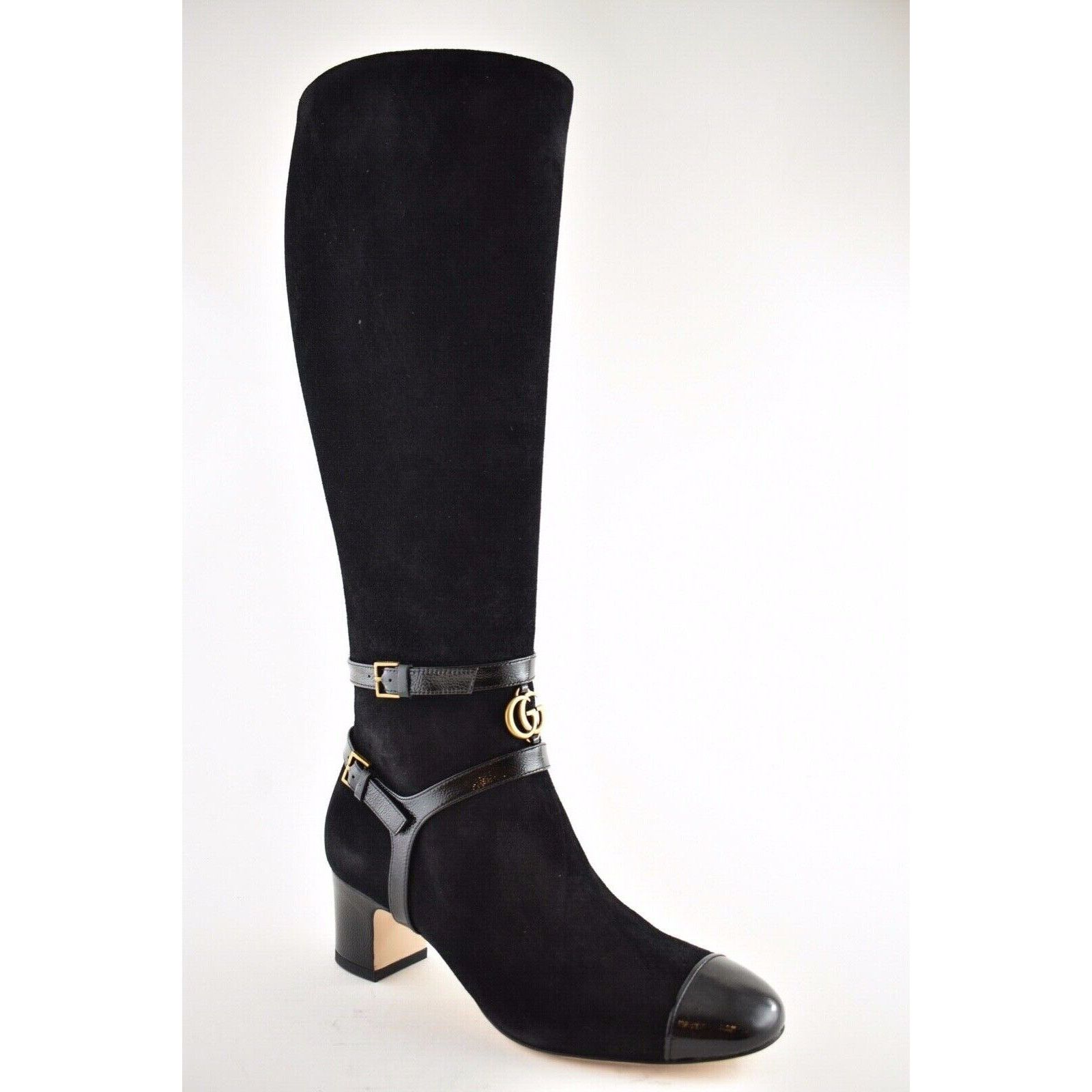 Gucci Gucci Geraldine 55 Black Suede Patent GG Gold Logo Low Size US 5 / IT 35 - 4 Thumbnail