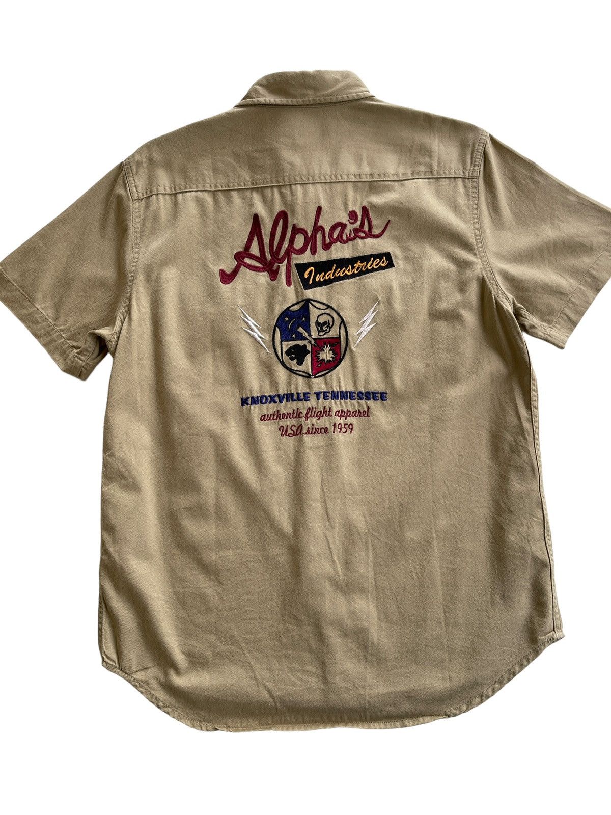 Alpha Industries Vintage Alpha Knoxville Tennesse Embroidery Logo Shirt Size US L / EU 52-54 / 3 - 2 Thumbnail