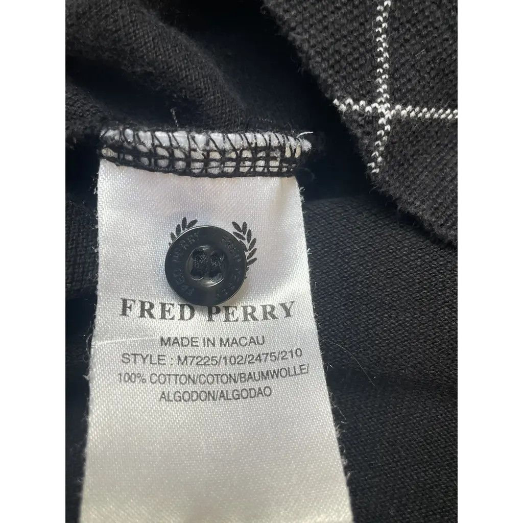 Fred Perry Fred Perry Argyle Check Polo Shirt – Black / White Trim Size US XL / EU 56 / 4 - 2 Thumbnail