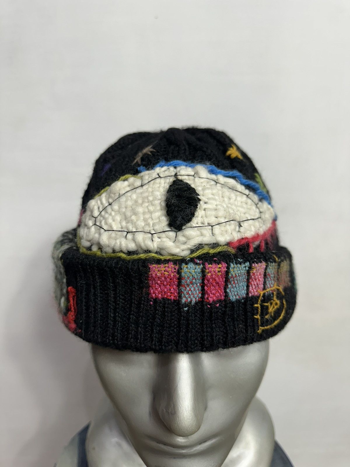Handmade Custom Made Nice Design Art Knitted Eye Beanie Hats Size ONE SIZE - 2 Thumbnail