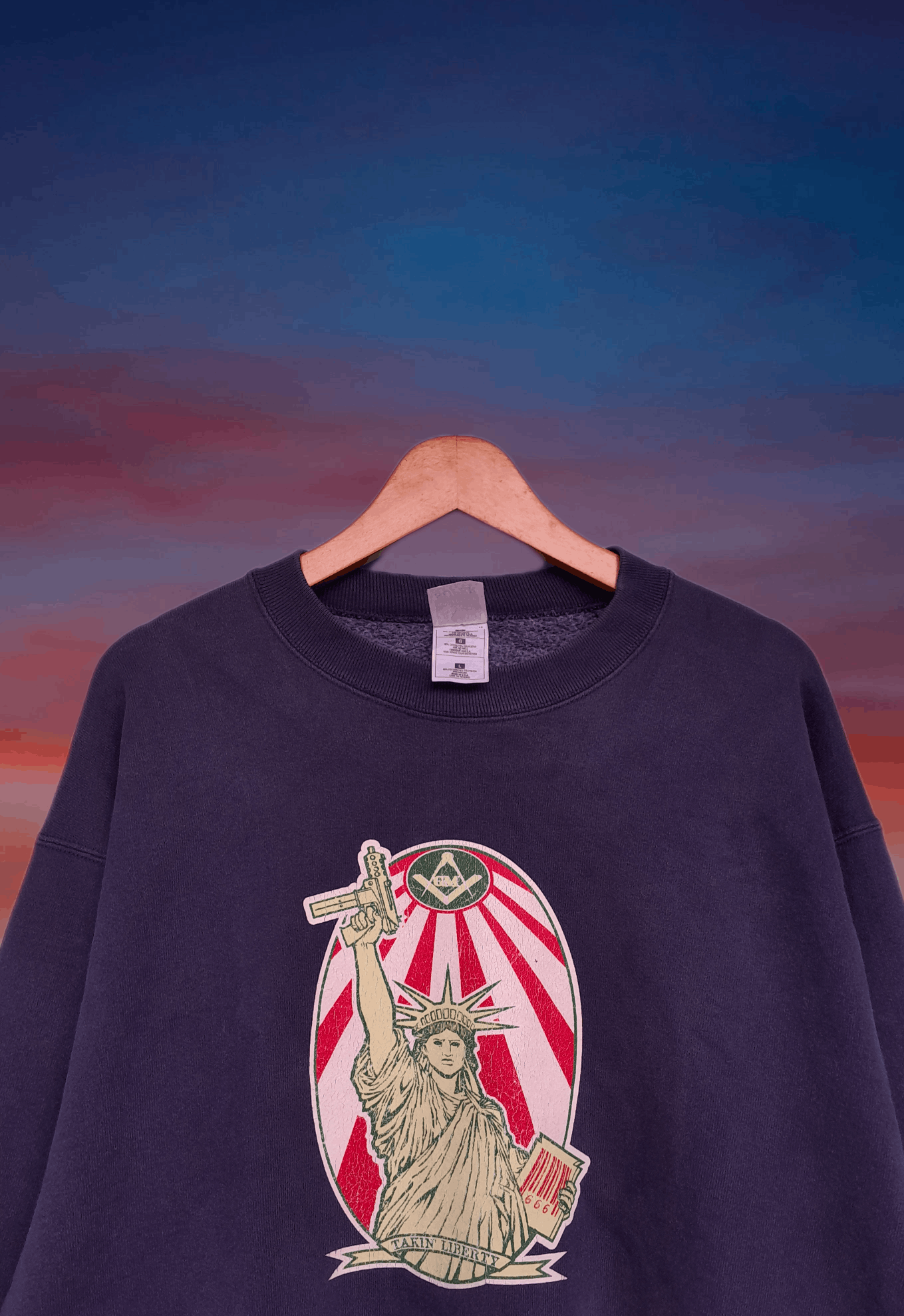 Rap Tees Streetwear Vintage 90s Takin' Liberty Sweatshirt rapteestyle Size US L / EU 52-54 / 3 - 3 Thumbnail