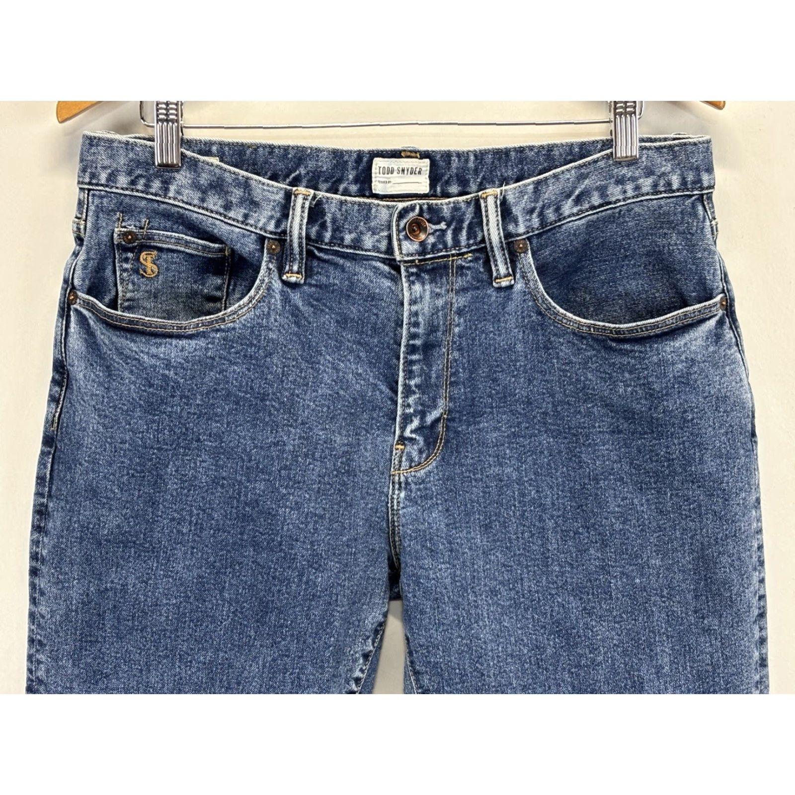 Todd Snyder Todd Snyder Slim Fit Jeans Mens 34x34 Stretch 5-Pocket Med Wash Denim Straight Jeans Size US 34 / EU 50 - 2 Thumbnail