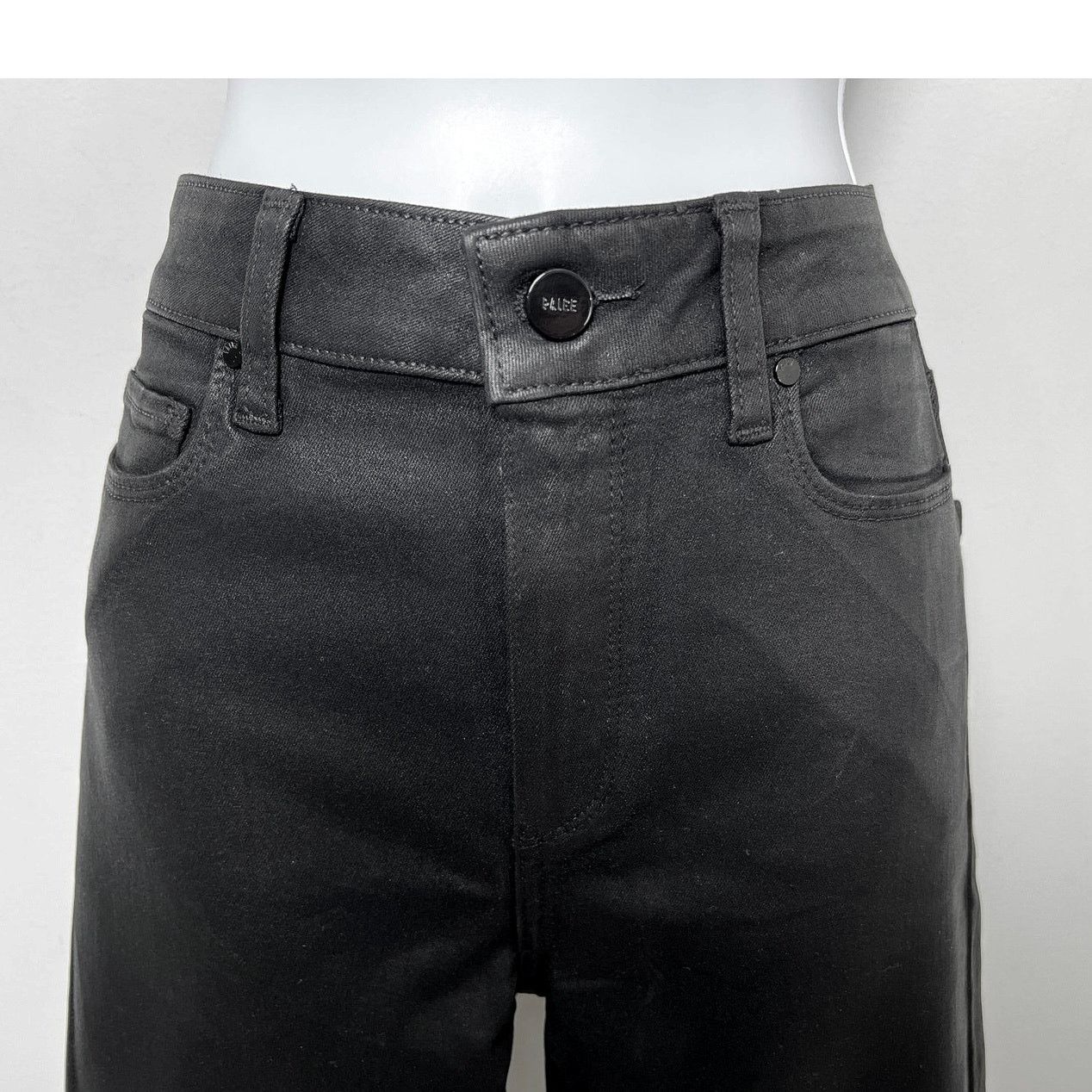 PAIGE Women's Cindy Luxe Coating Black Slim Straight Jeans