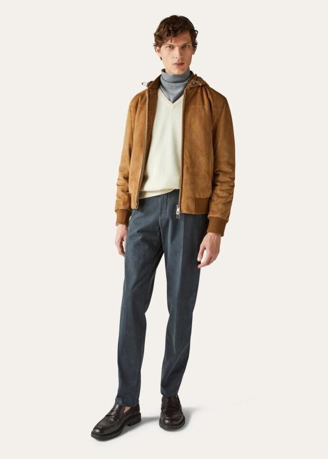 Loro Piana o1w1db10824 Montaro Bomber Jacket in Brown Size US XL / EU 56 / 4 - 4 Thumbnail