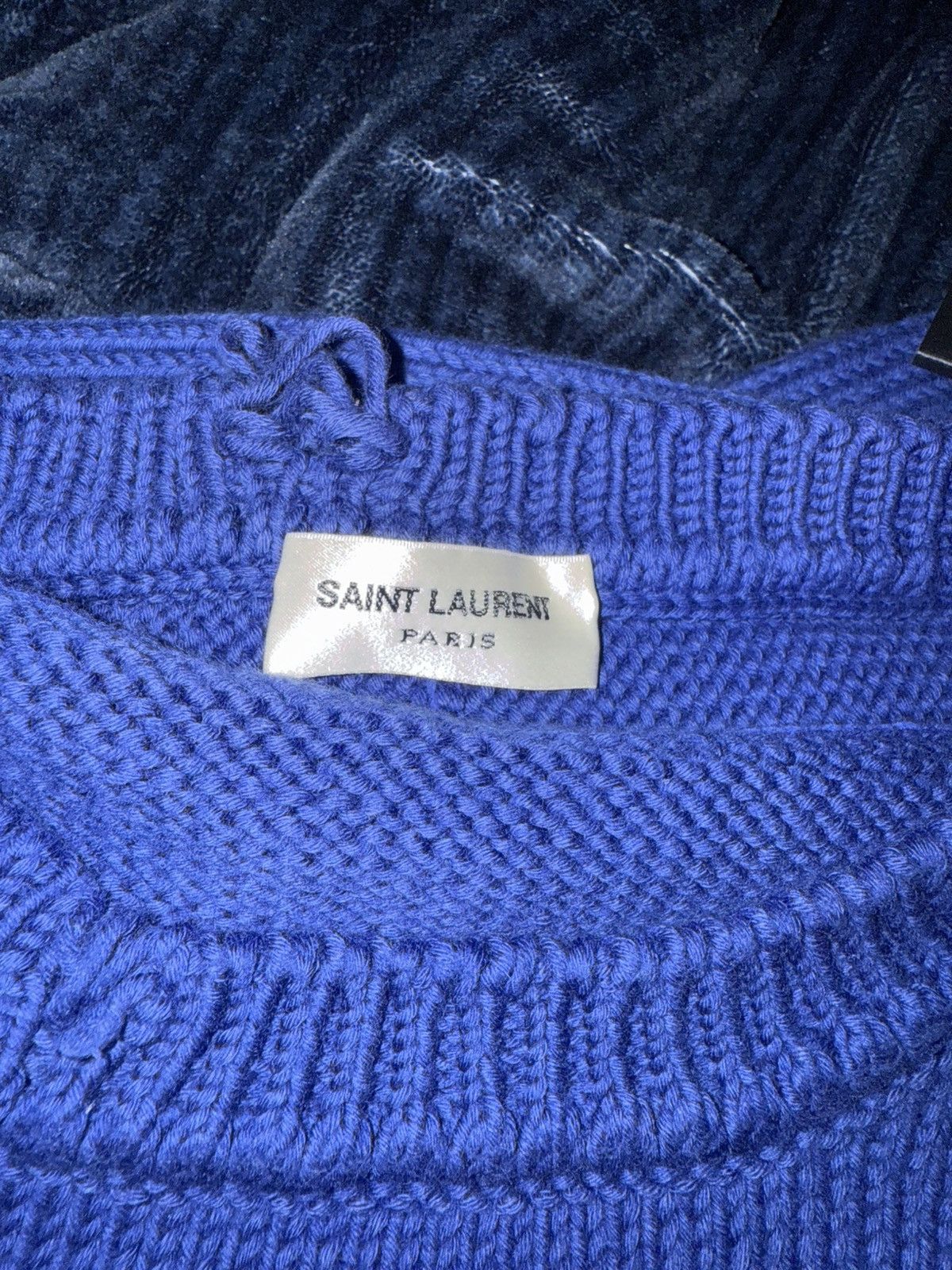 Saint Laurent Paris Blue Saint Laurent Paris Sweater Size US XL / EU 56 / 4 - 3 Thumbnail