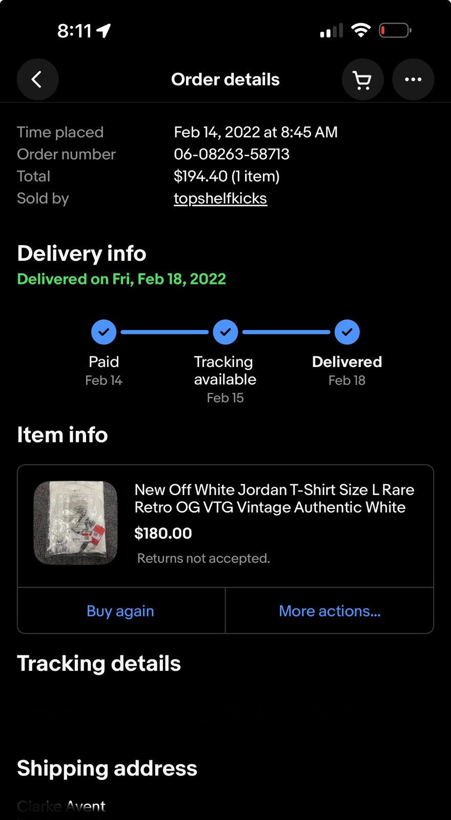 Jordan Brand Off-White x Jordan ‘White Tee’ S/S ‘21 Size US L / EU 52-54 / 3 - 5 Thumbnail