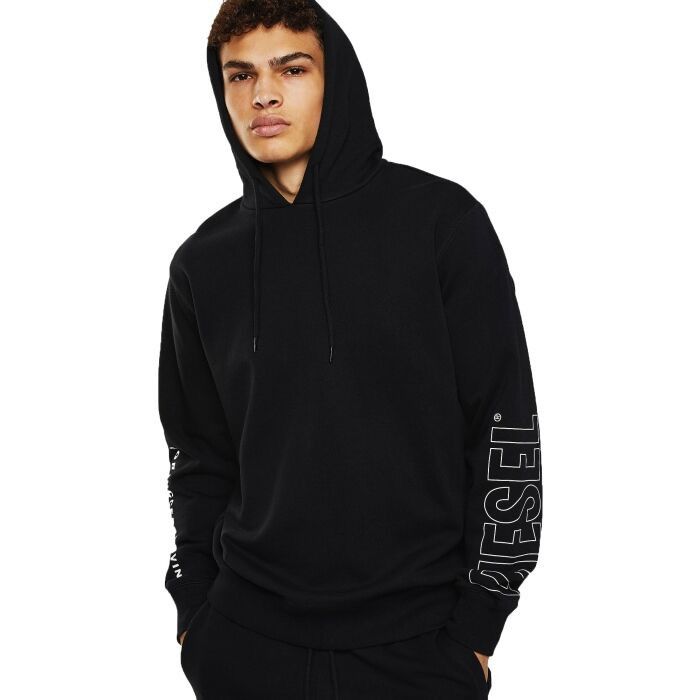 Diesel Mens Diesel UMLT Brandon Felpa Hoodie Black Big Logo Size M Size US M / EU 48-50 / 2 - 2 Thumbnail