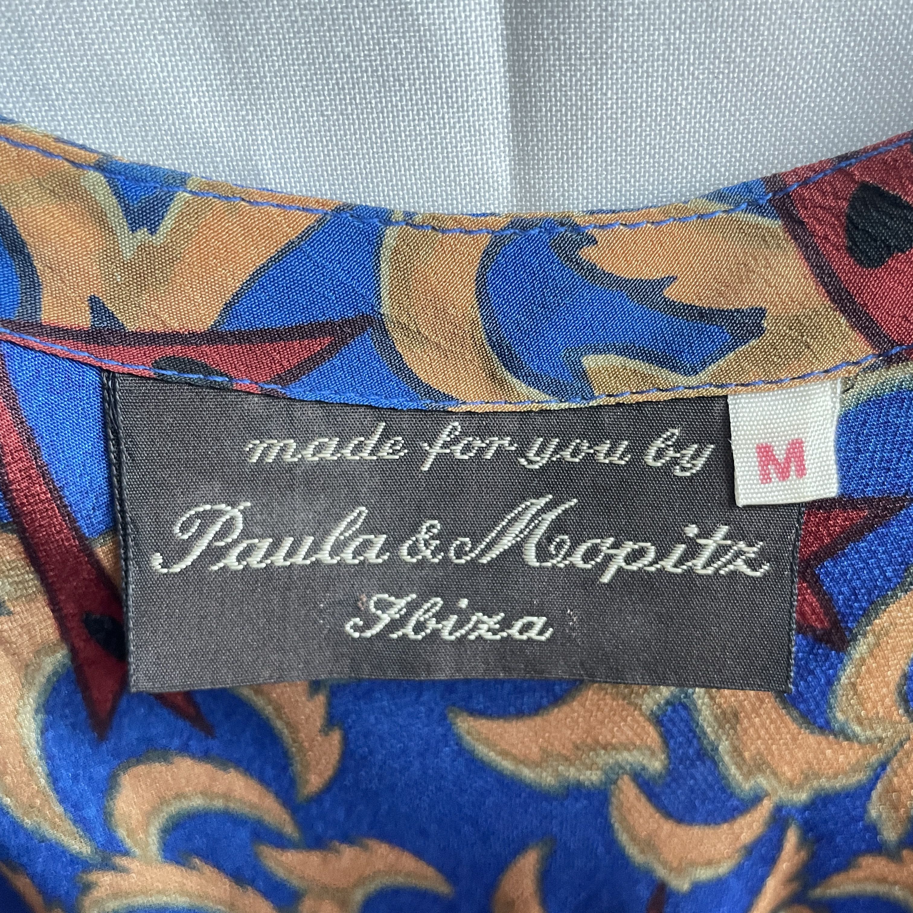 Vintage Paula & Mopitz Ibiza Loewe VTG 70s Silk Maxi Slip Dress Size M / US 6-8 / IT 42-44 - 5 Thumbnail