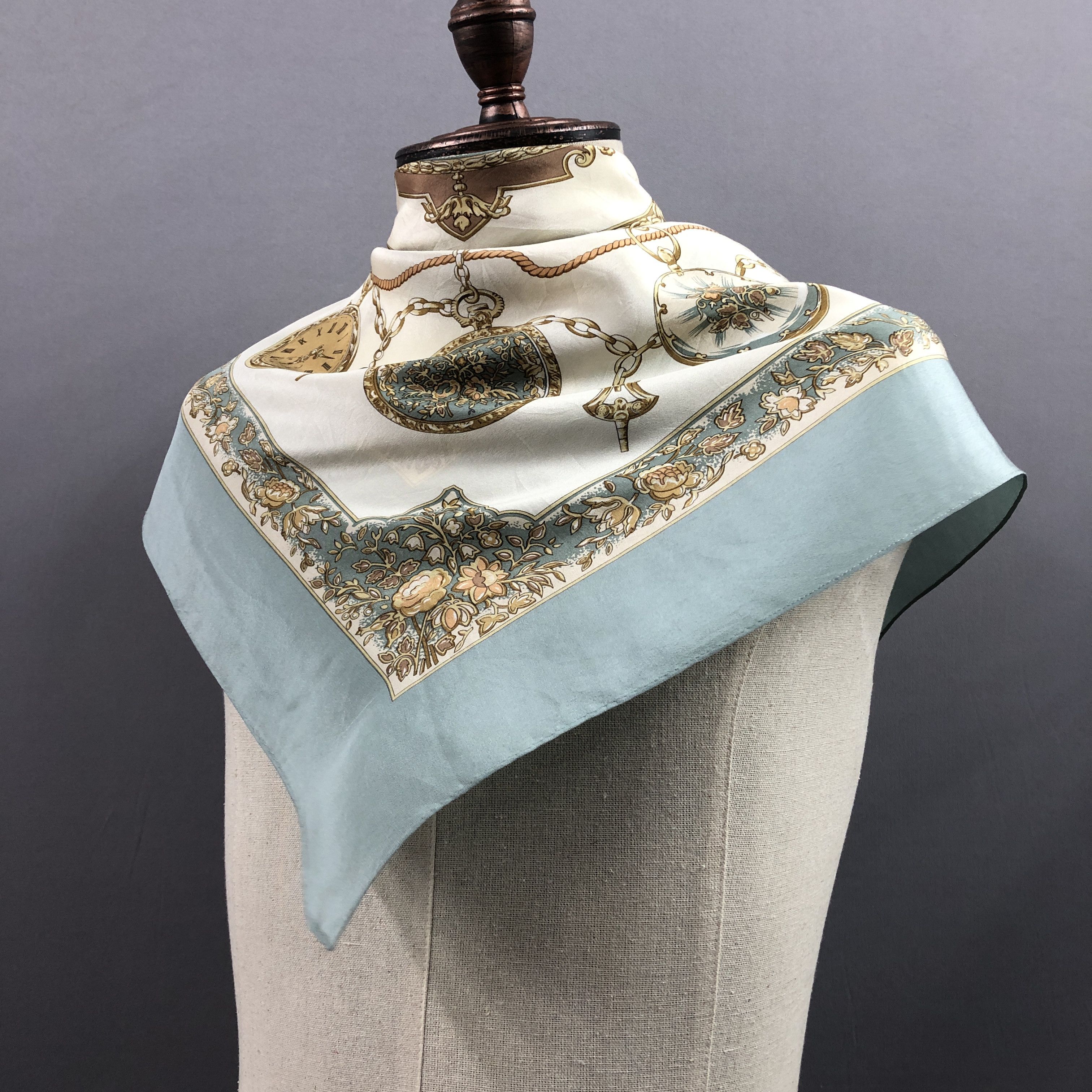 Aquascutum × Vintage Vintage Aquascutum SILK Scarf Twill Stole Wraps Scarves Size ONE SIZE - 4 Thumbnail