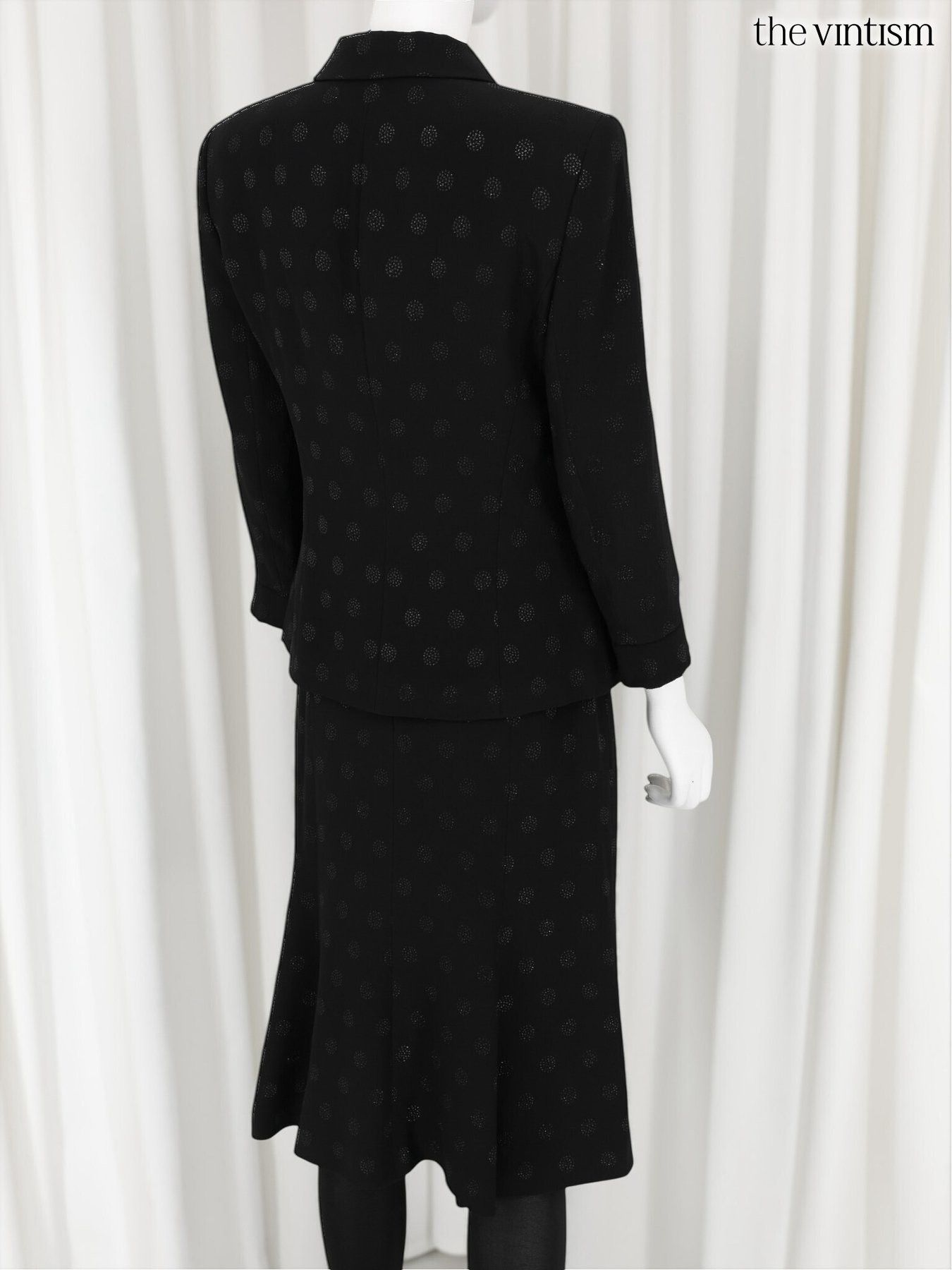 Escada Escada Black Pattern Skirt Suit Set Acetate/Rayon XS/S 34/36 Size XS / US 0-2 / IT 36-38 - 6 Thumbnail