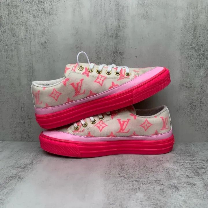 Louis Vuitton Louis Vuitton Pink and White Stellar Sneakers -2508 Size US 5 / IT 35 - 1 Thumbnail