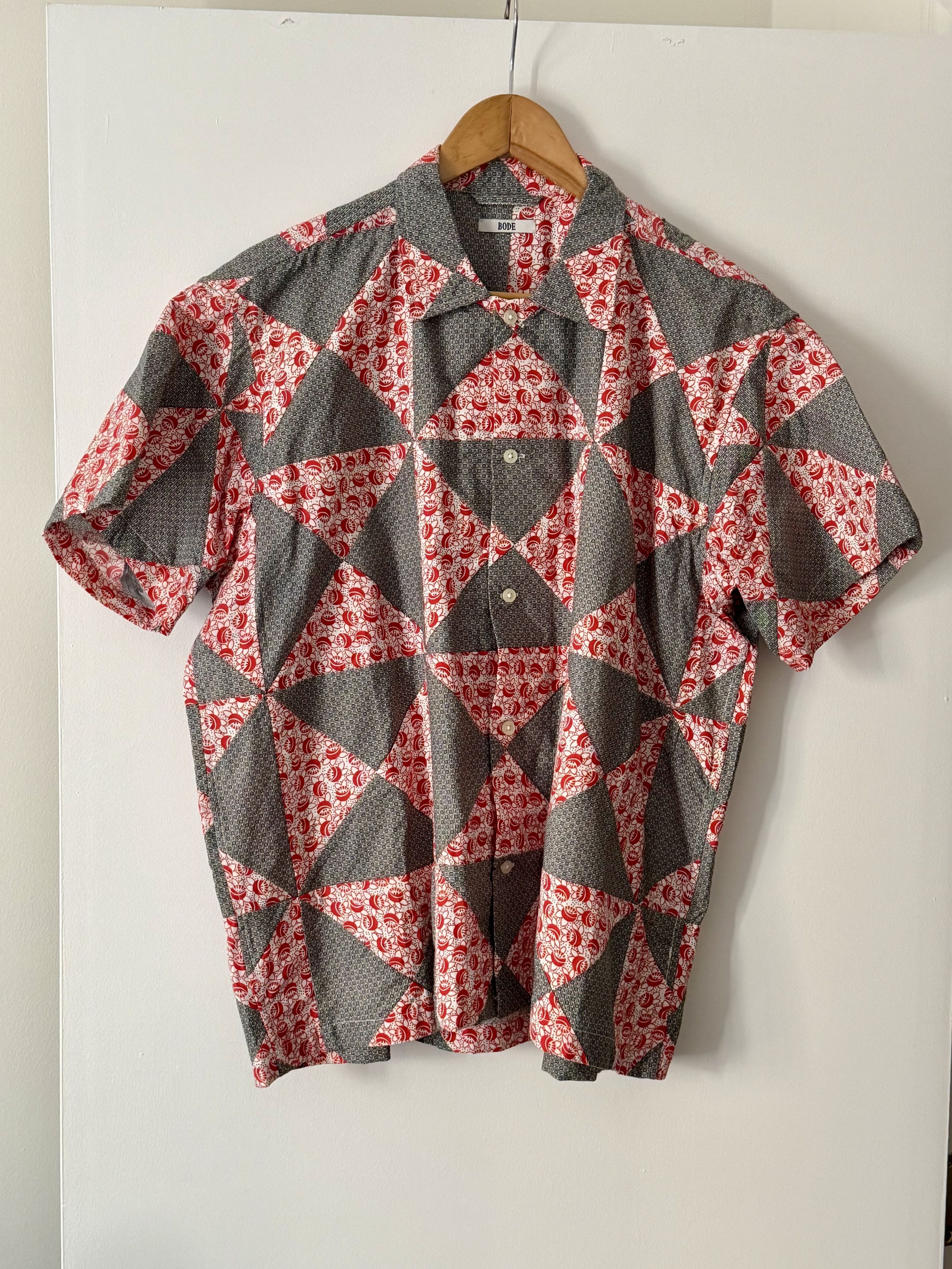 Bode Bode Black & Red Deco Cotton Short Sleeve Button Down Shirt Size US L / EU 52-54 / 3 - 1 Thumbnail