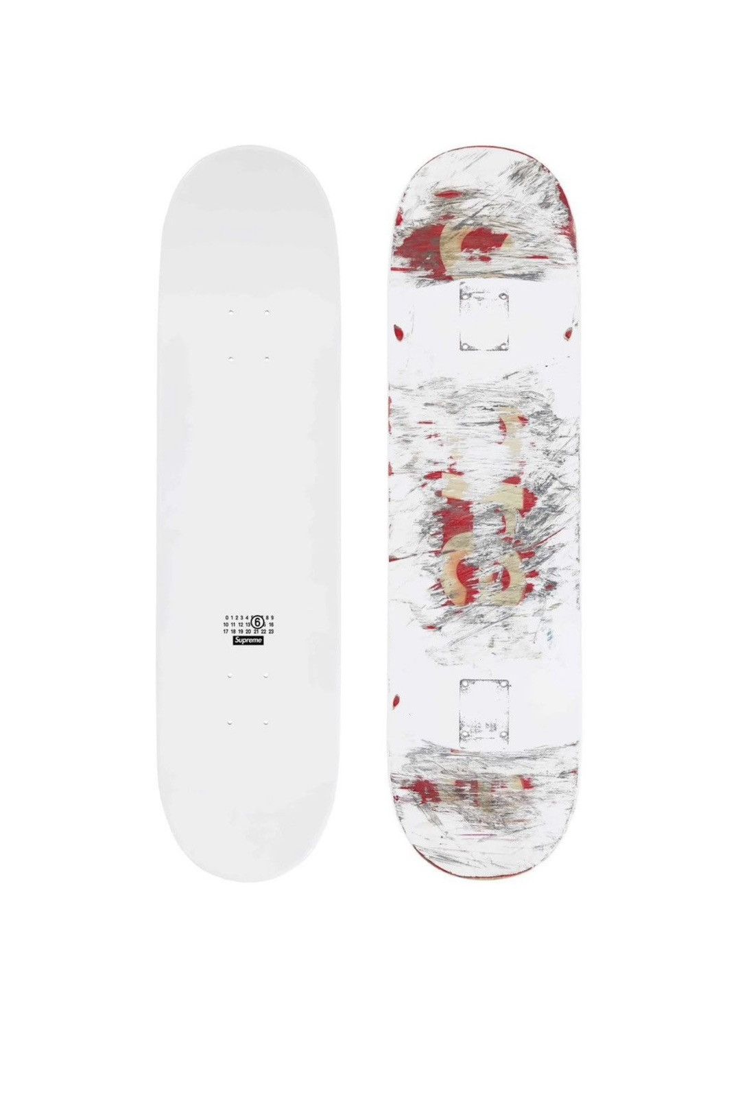 image of Maison Margiela x Supreme Mm6 Skateboard in White, Men's