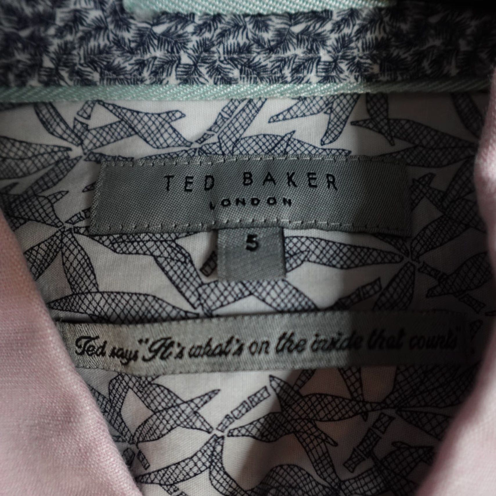 Ted Baker Ted Baker Shirt Large Pink Solid Linen Cotton Button-Up Long Sleeve Collared Regular Men Size US L / EU 52-54 / 3 - 2 Thumbnail