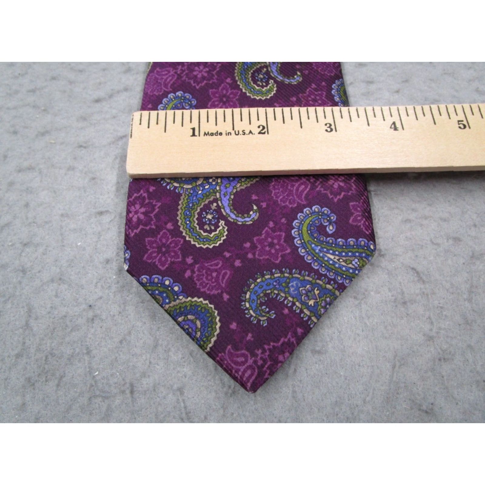 Robert Talbott Robert Talbott Purple Paisley Silk Tie One Size Classic Designer Made in USA Size ONE SIZE - 6 Thumbnail