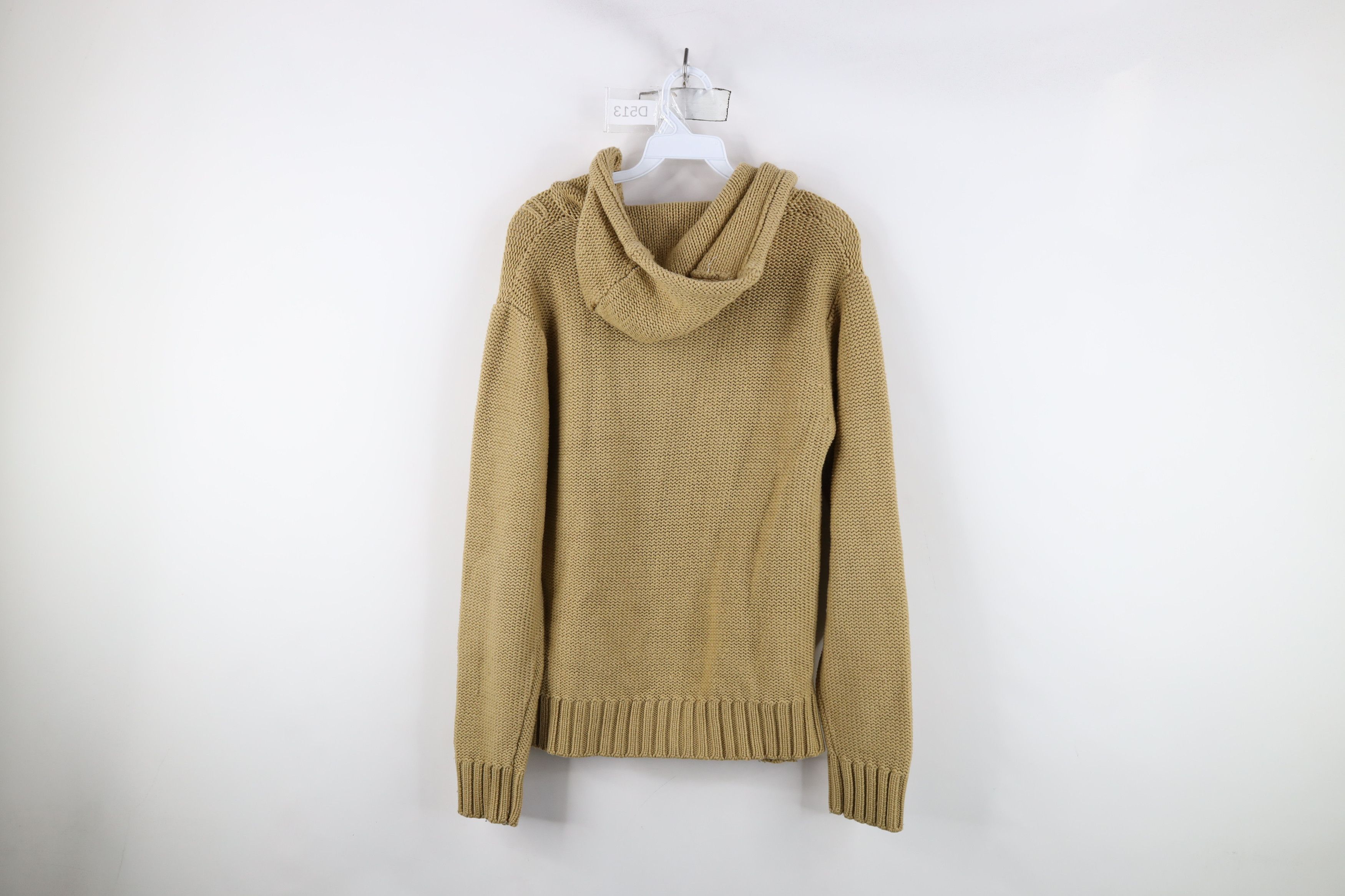 Vintage Vintage 90s Streetwear Ribbed Cable Knit Hoodie Sweater Size M / US 6-8 / IT 42-44 - 9 Thumbnail