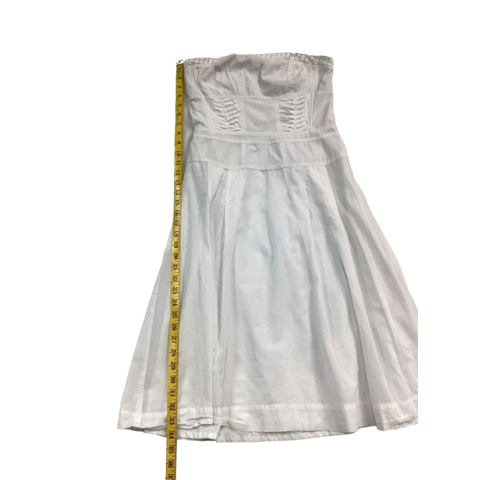 Express Express Women Sundress Knee Length White 10 Strapless Boning Dress Summer 10 Womens 10 - Pre-Owned Like New Size L / US 10 / IT 46 - 4 Thumbnail